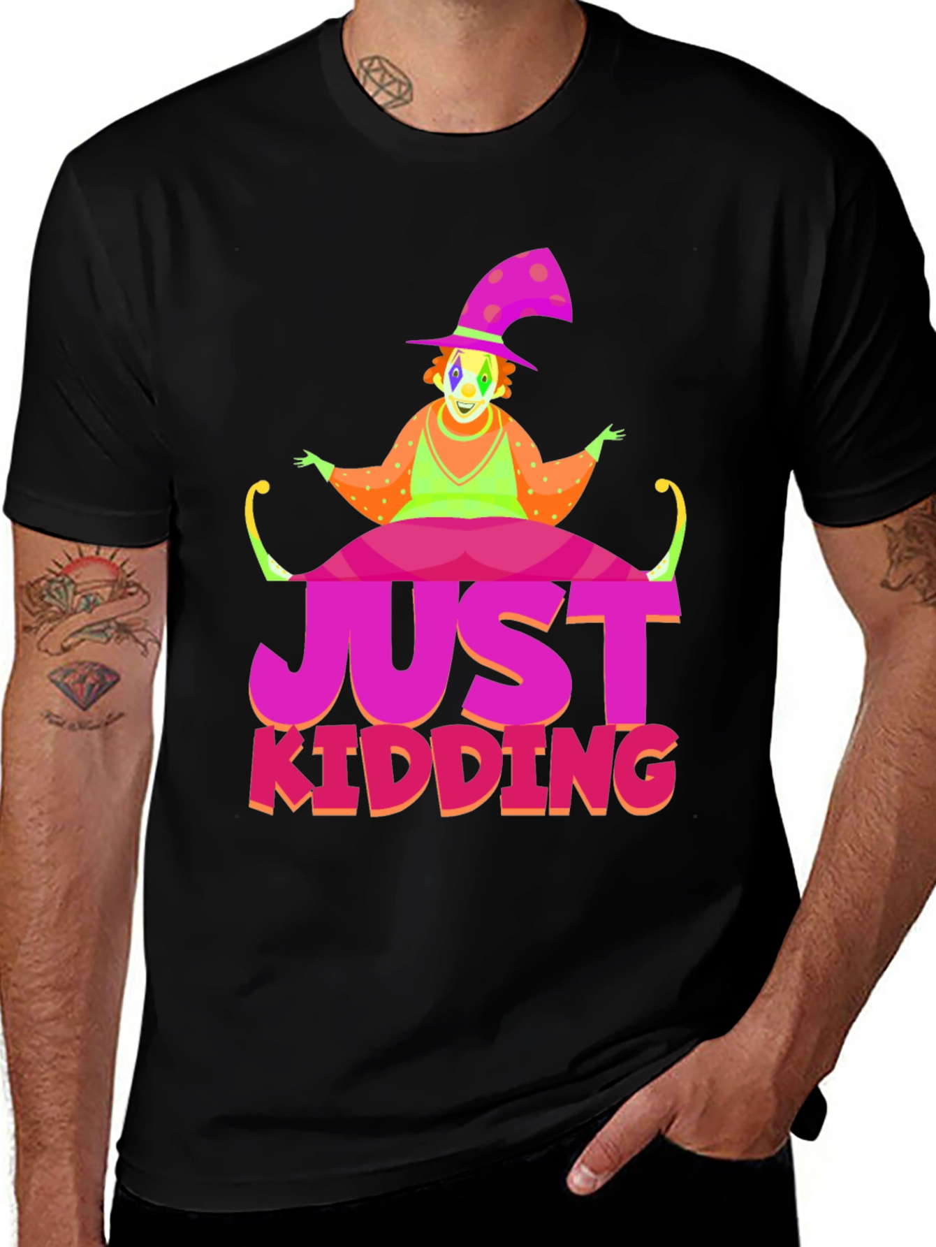 Just Kidding Clown Graphic Tee - Novelty T-Shirt