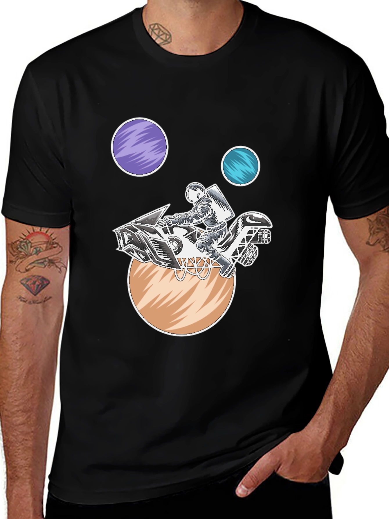 Astronaut Motorcycle Space T-Shirt