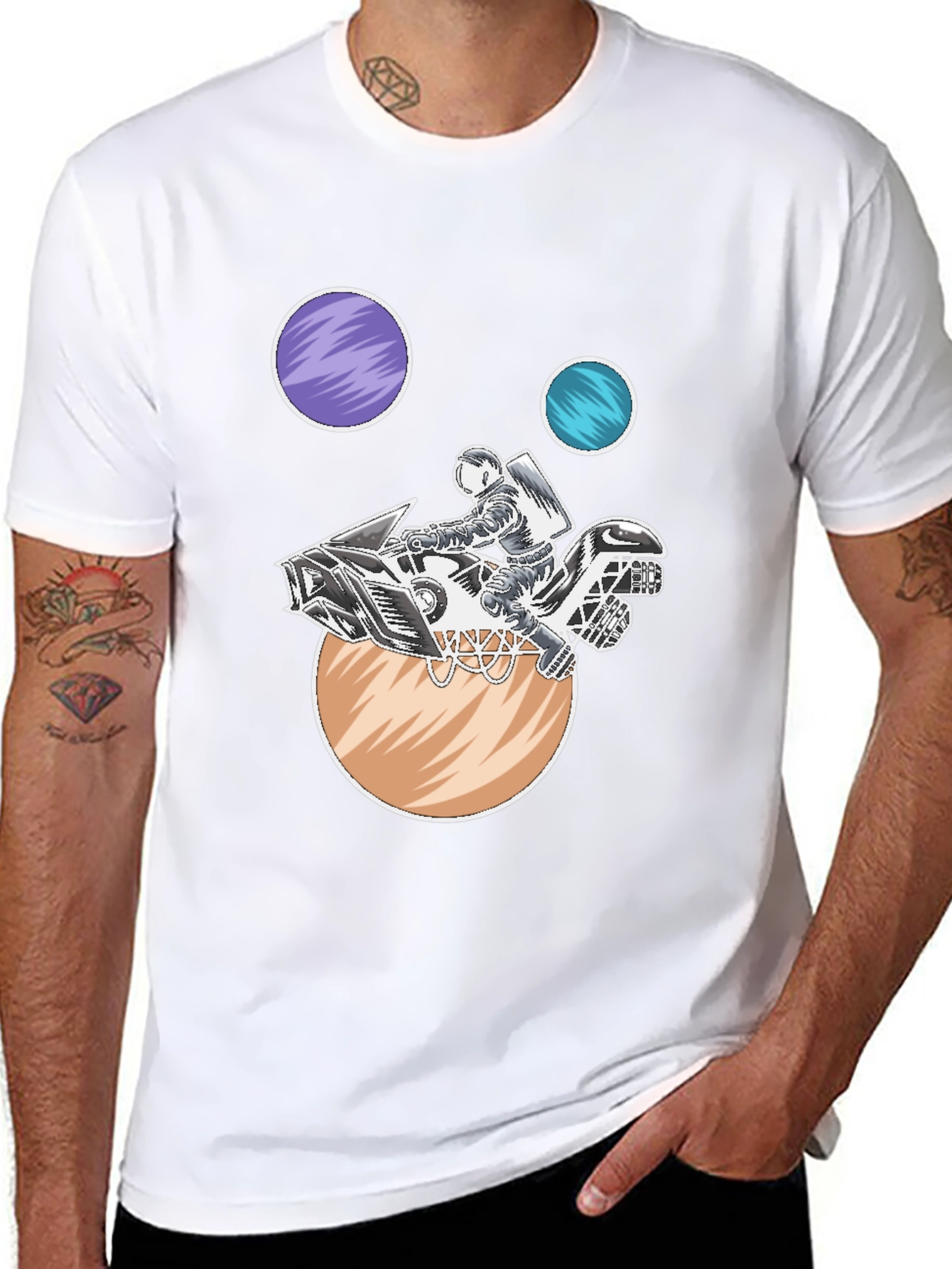 Astronaut Motorcycle Space T-Shirt