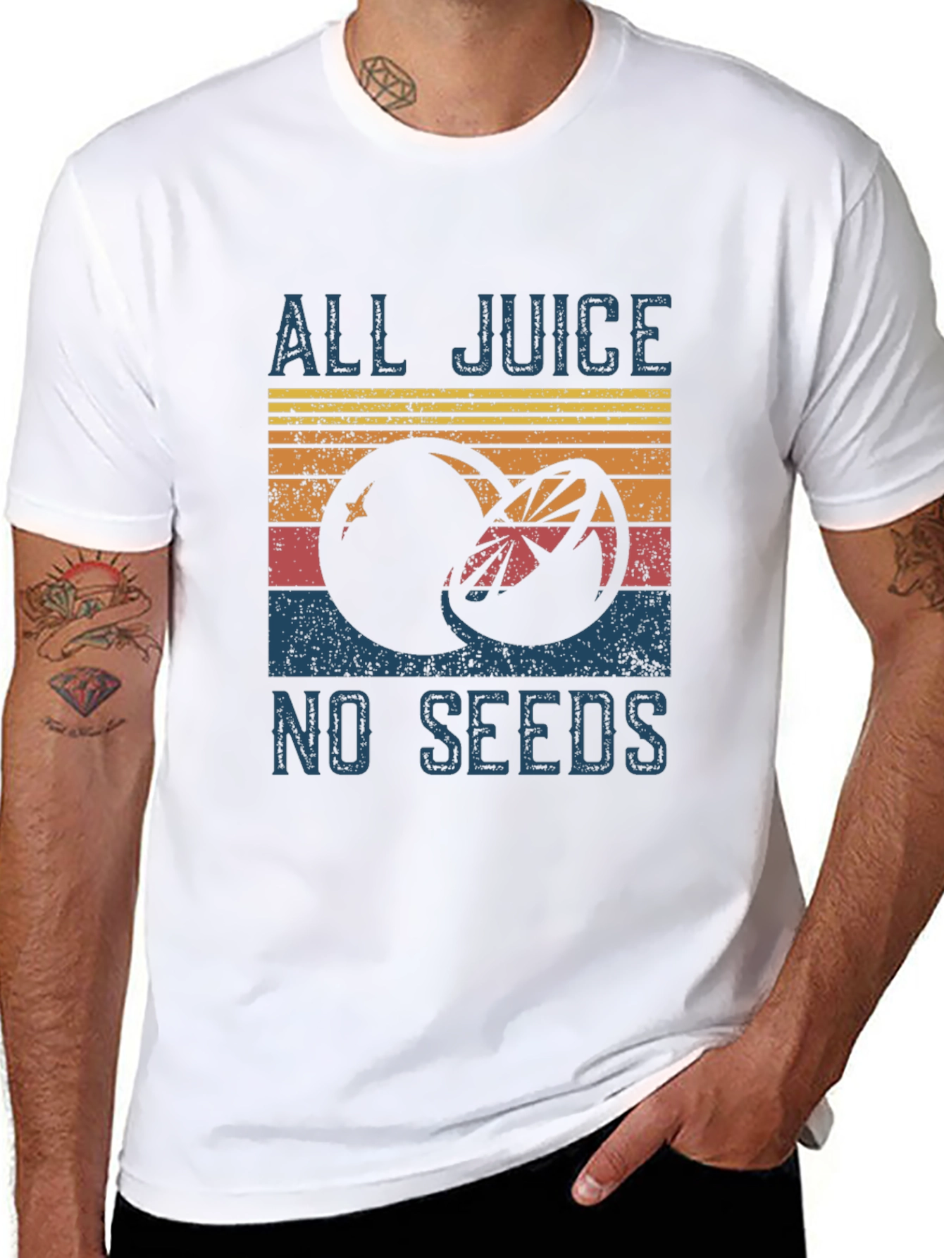 All Juice No Seeds Graphic T-Shirt - Retro Style