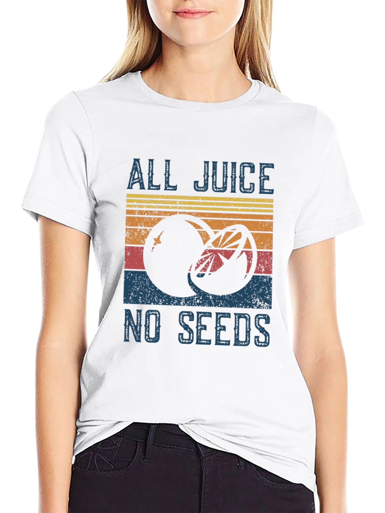 All Juice No Seeds Graphic T-Shirt - Retro Style