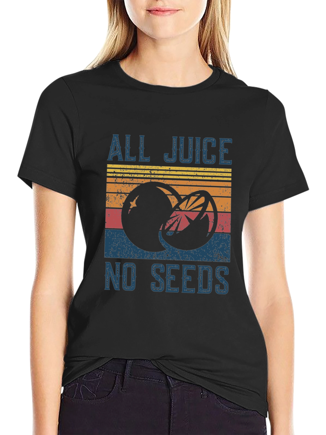 All Juice No Seeds Graphic T-Shirt - Retro Style