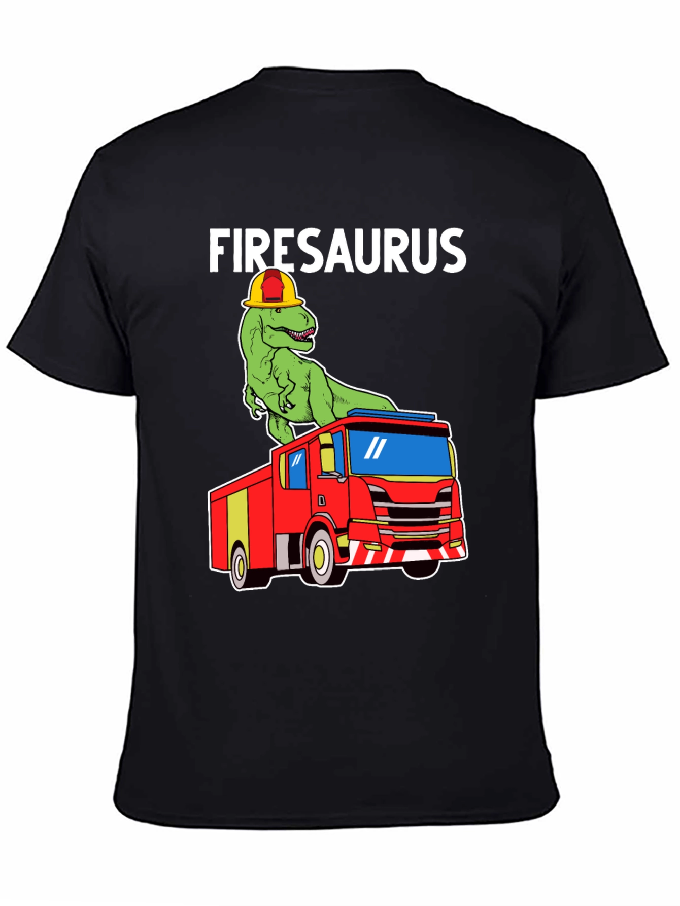 Firesaurus T-Shirt - Dinosaur Fire Truck Design