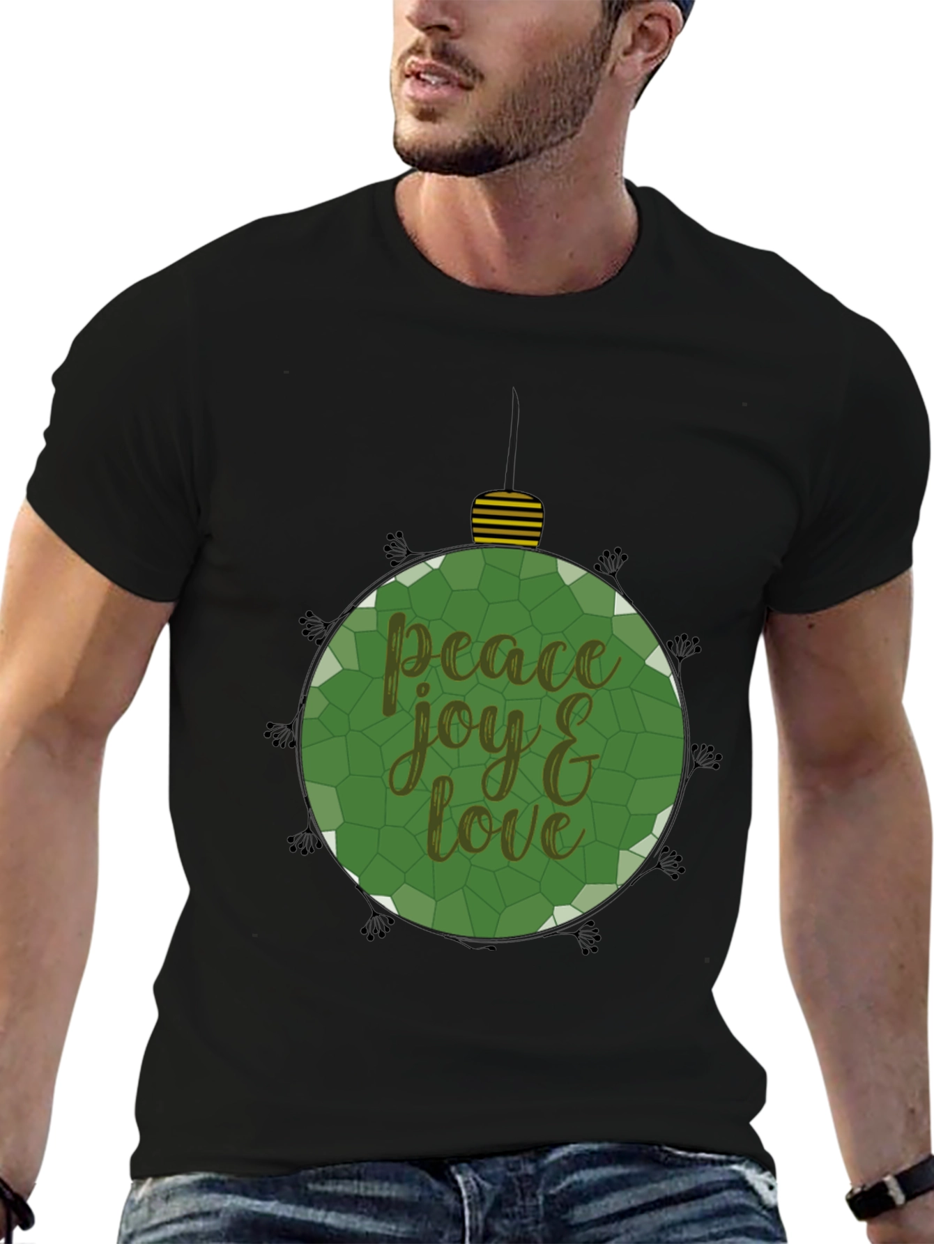 Peace Joy Love Christmas Ornament T-Shirt