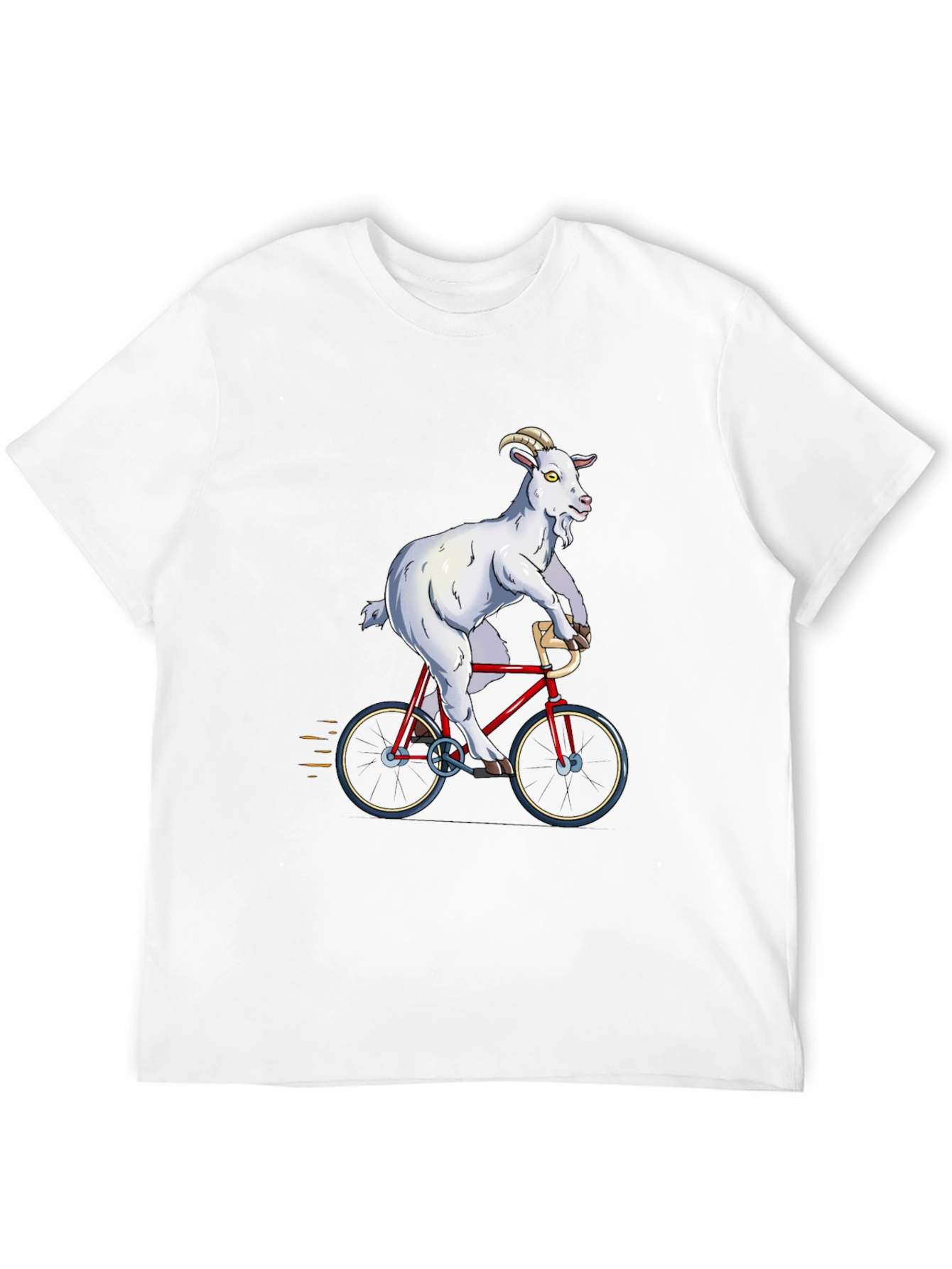 Goat on Bike Graphic Tee - Hilarious Animal T-Shirt