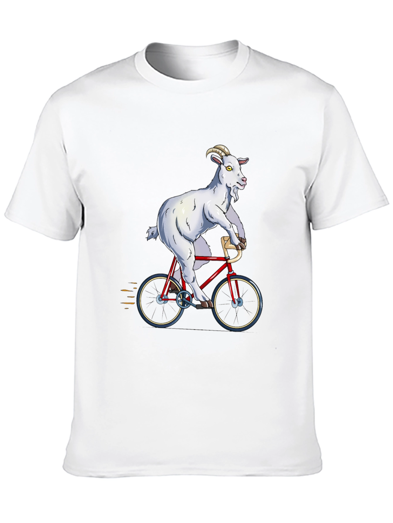 Goat on Bike Graphic Tee - Hilarious Animal T-Shirt