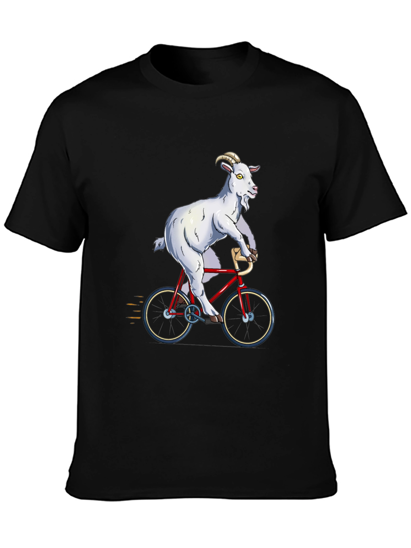 Goat on Bike Graphic Tee - Hilarious Animal T-Shirt