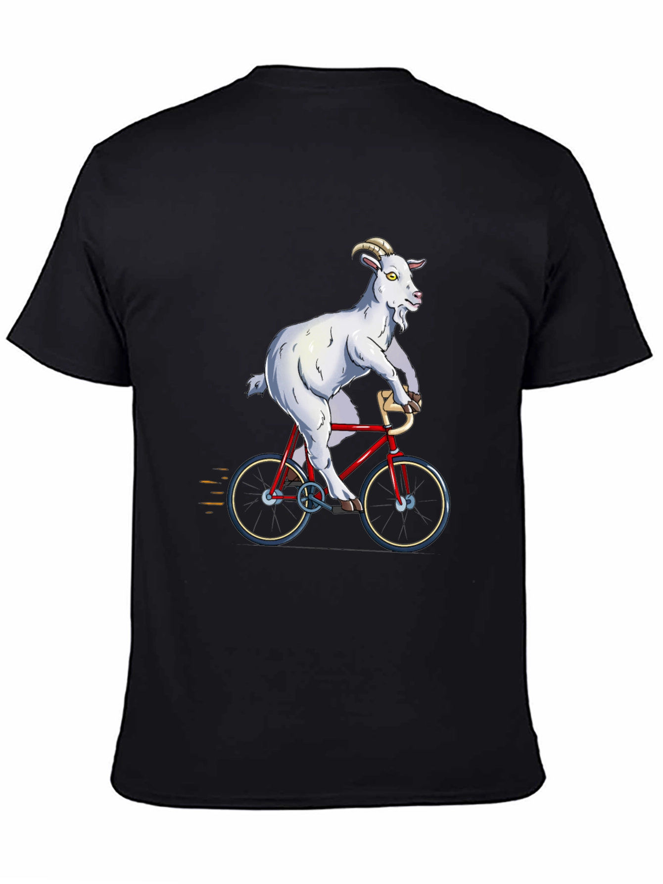 Goat on Bike Graphic Tee - Hilarious Animal T-Shirt