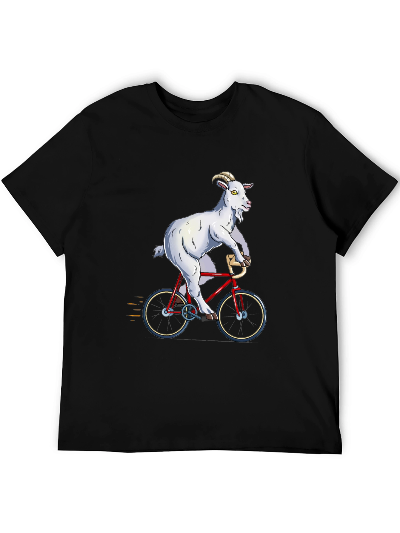Goat on Bike Graphic Tee - Hilarious Animal T-Shirt