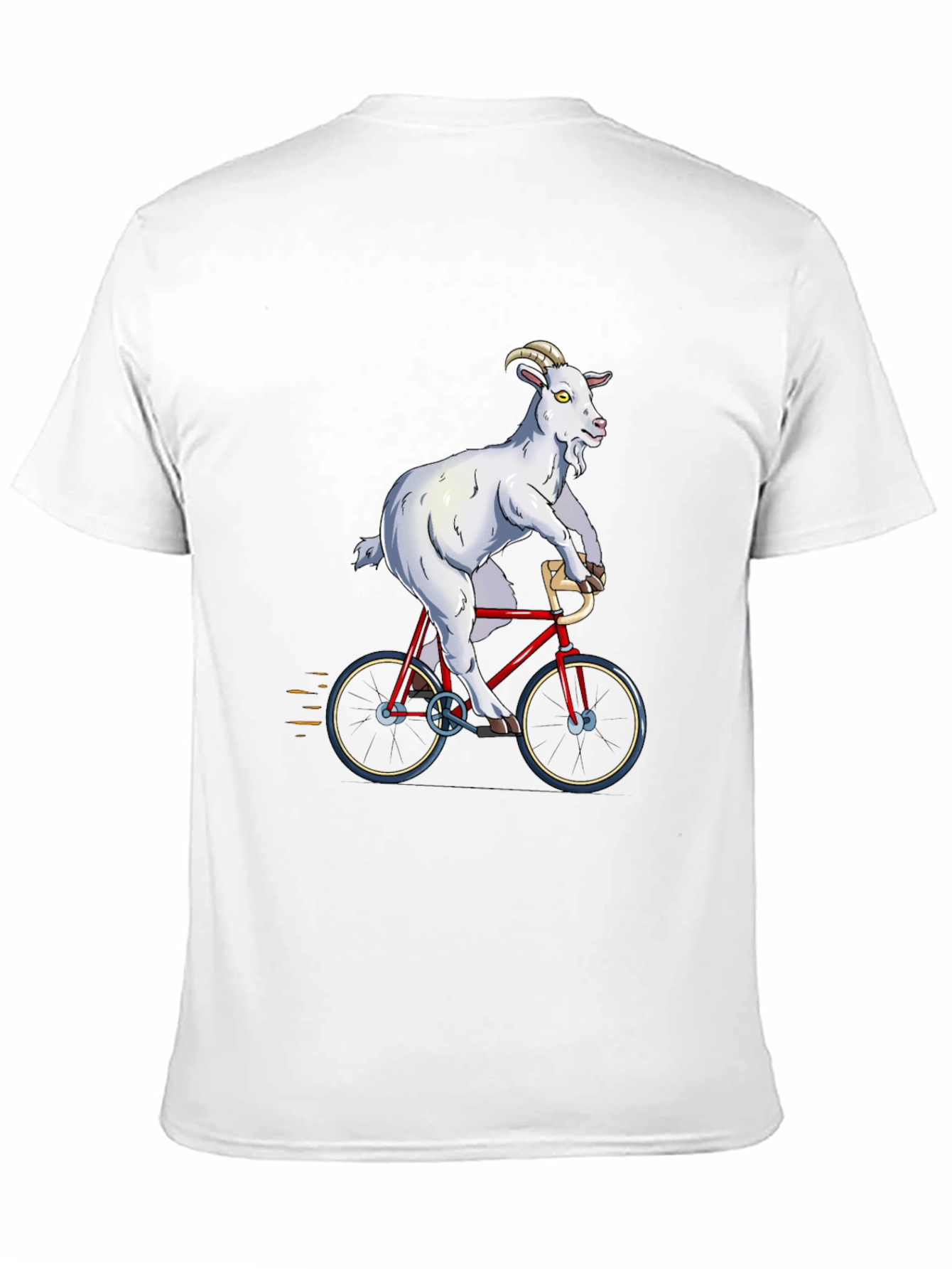 Goat on Bike Graphic Tee - Hilarious Animal T-Shirt