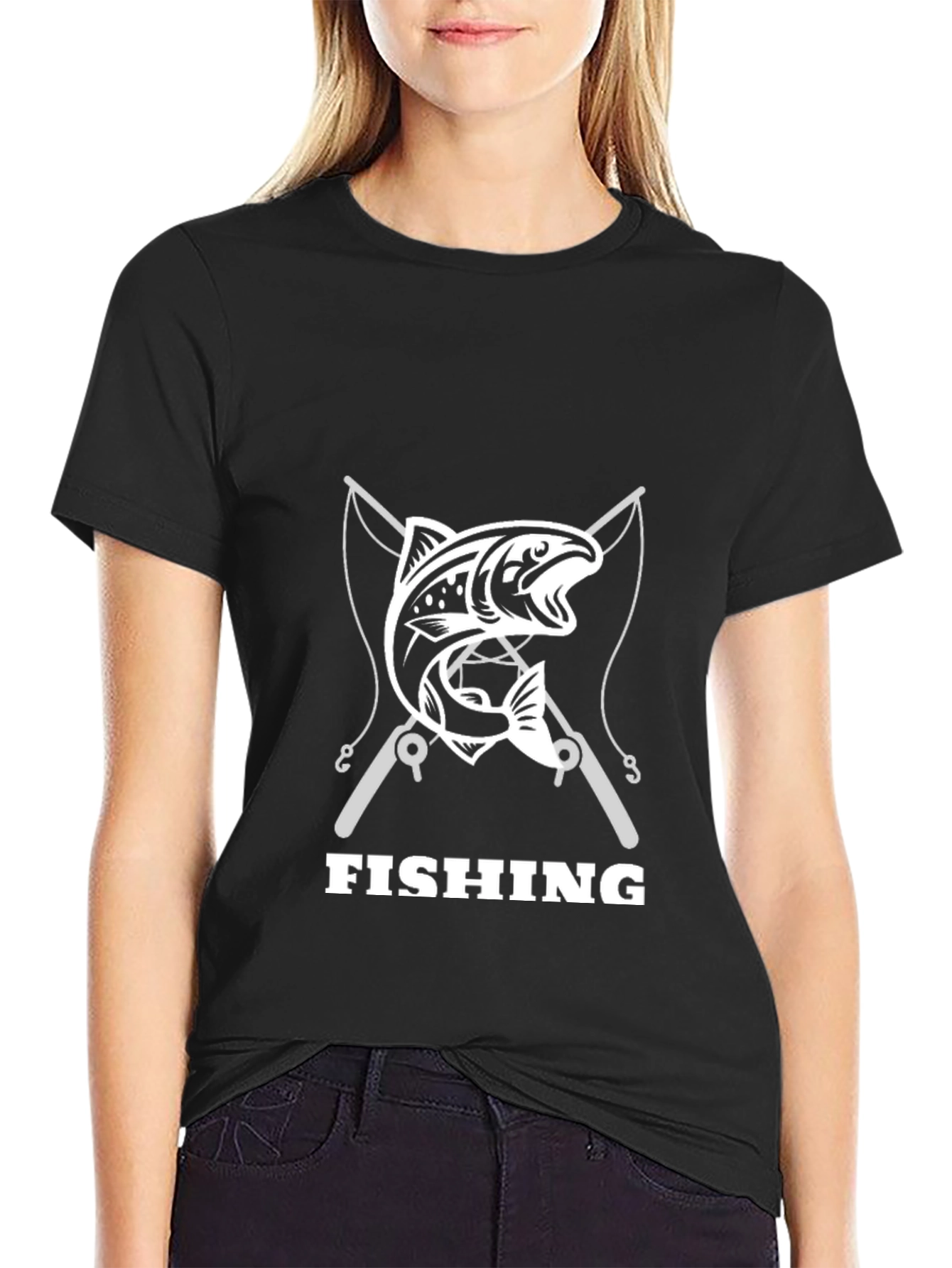 Fishing T-Shirt: Anglers Style Black Tee
