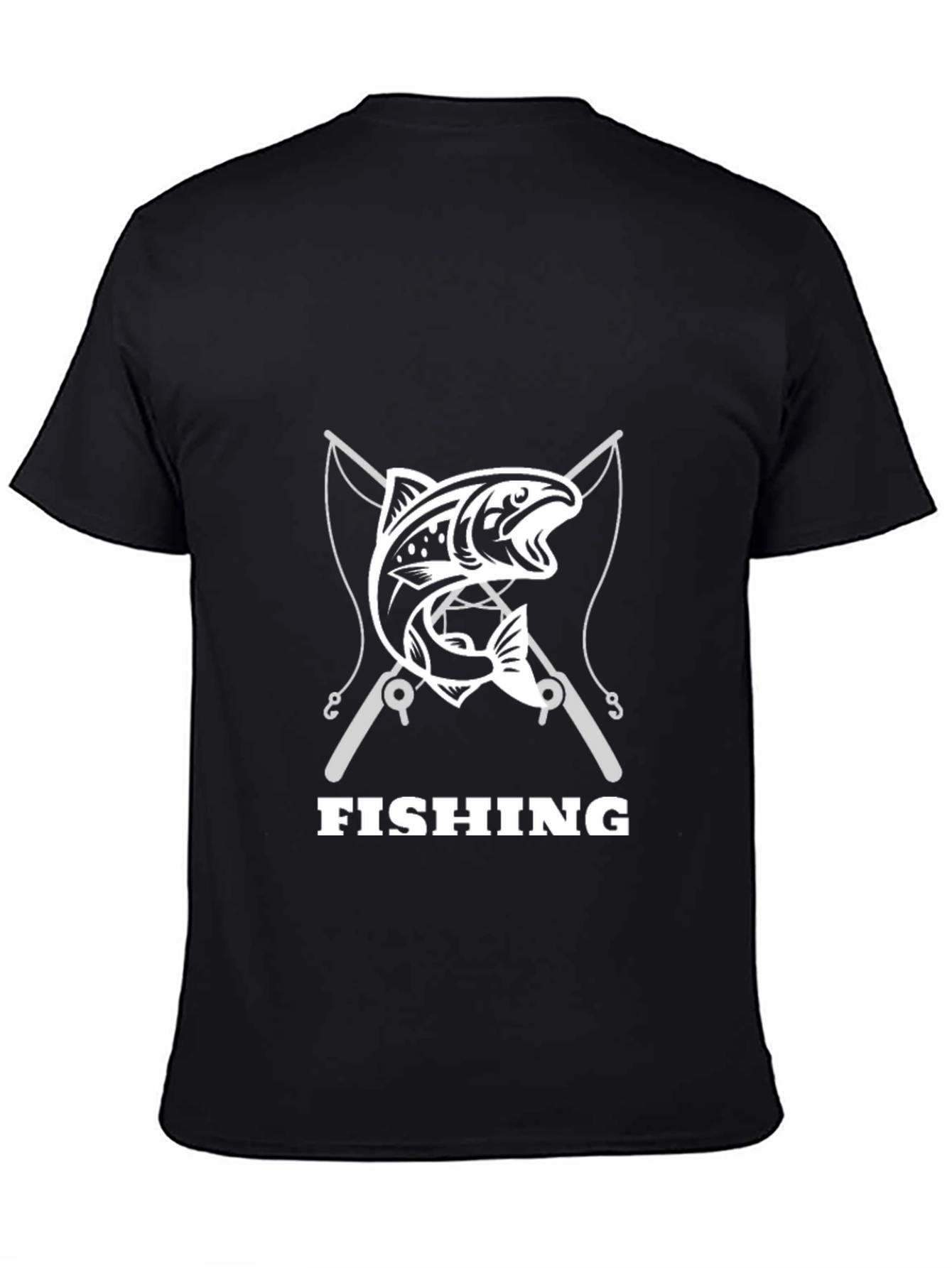 Fishing T-Shirt: Anglers Style Black Tee