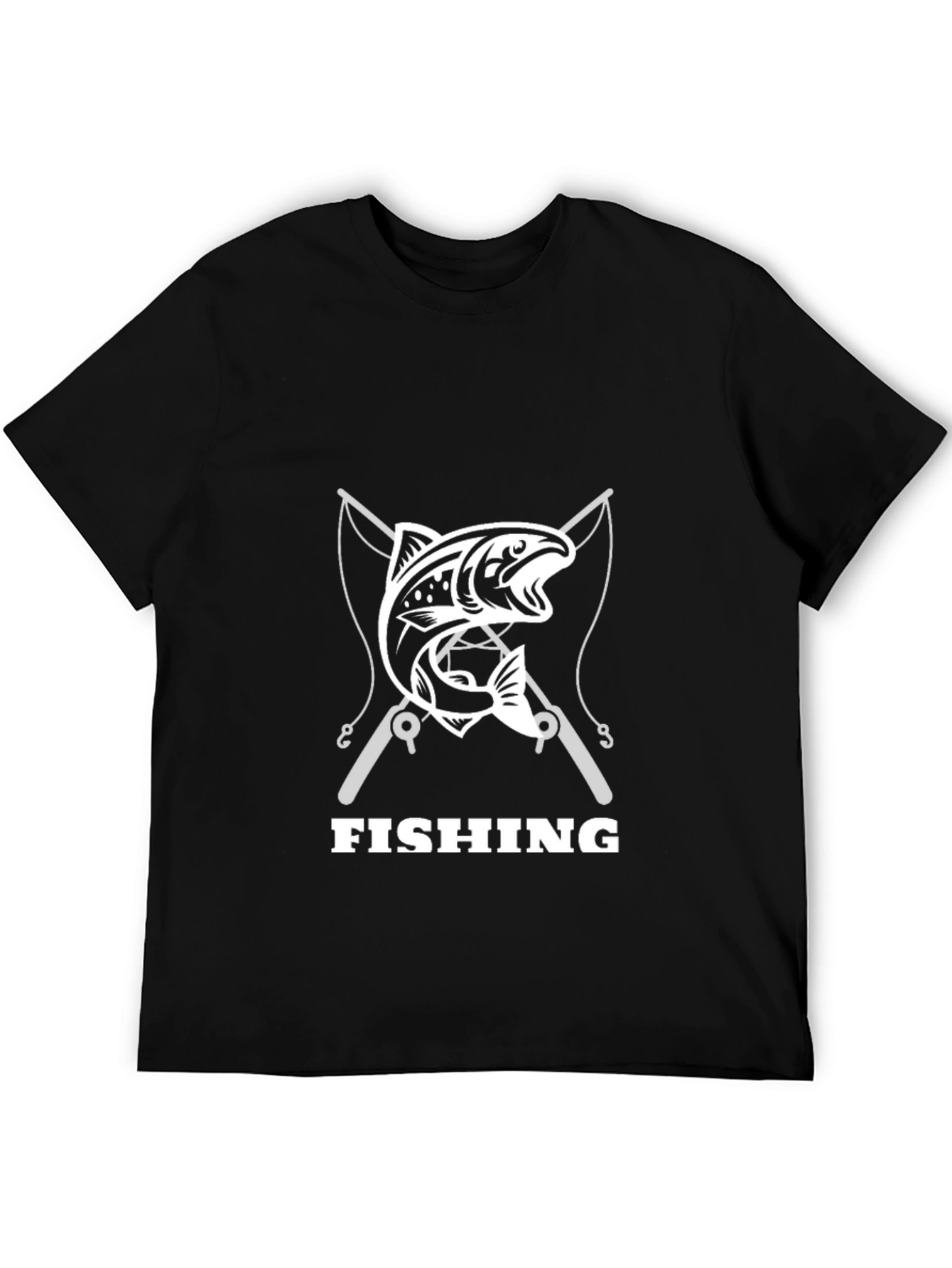 Fishing T-Shirt: Anglers Style Black Tee