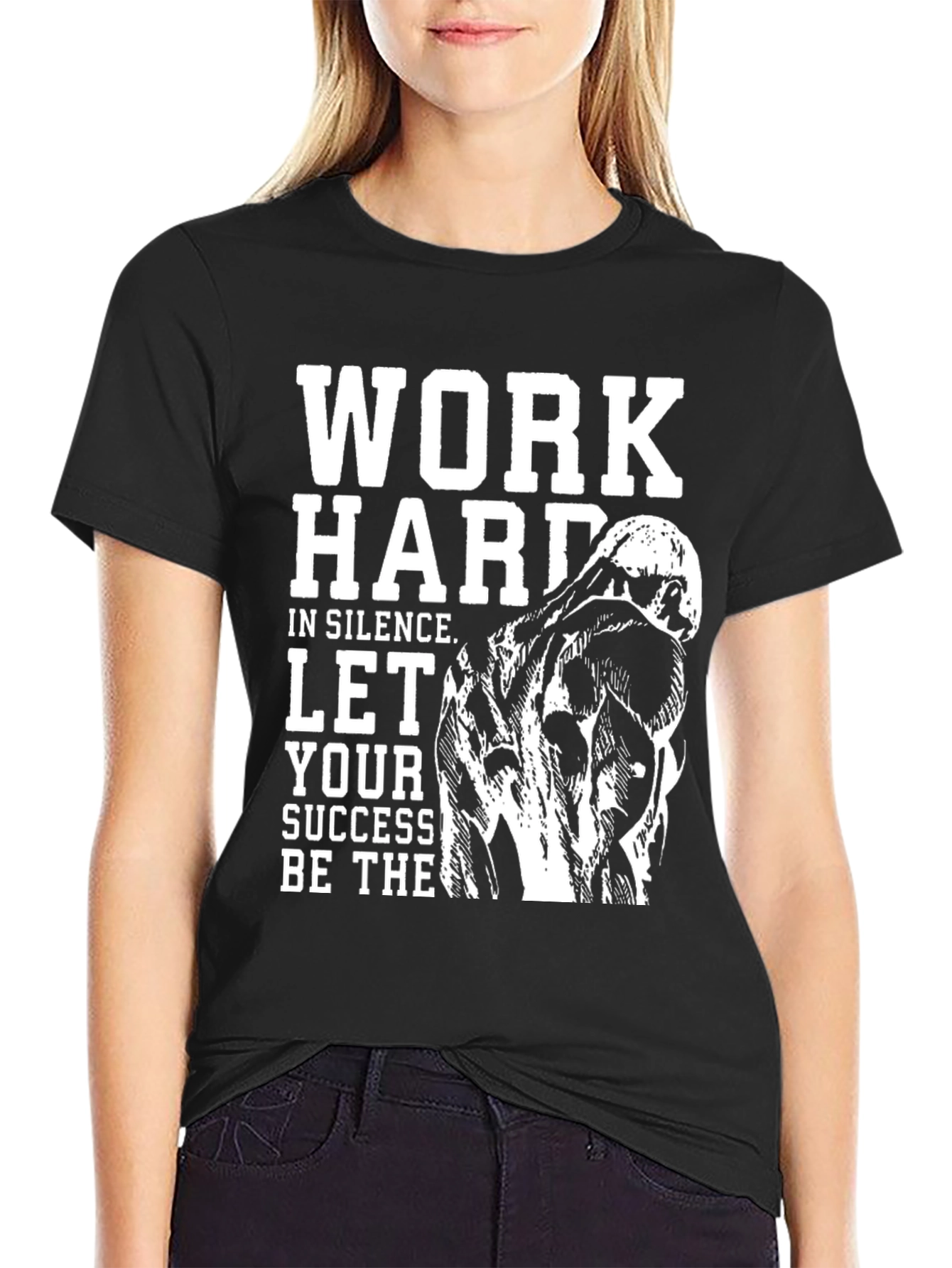 Motivational Work Hard Black Graphic Tee