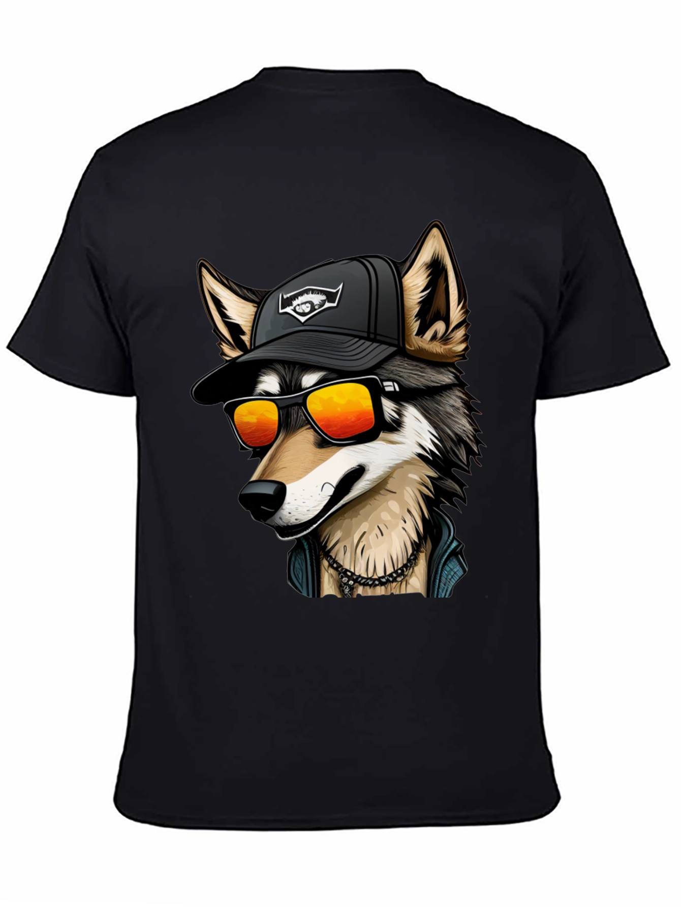 Cool Wolf Graphic Tee - Black