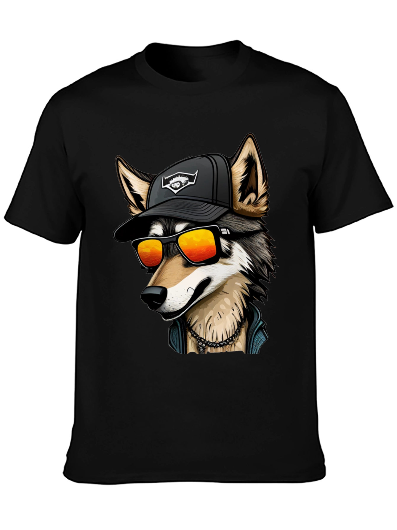 Cool Wolf Graphic Tee - Black