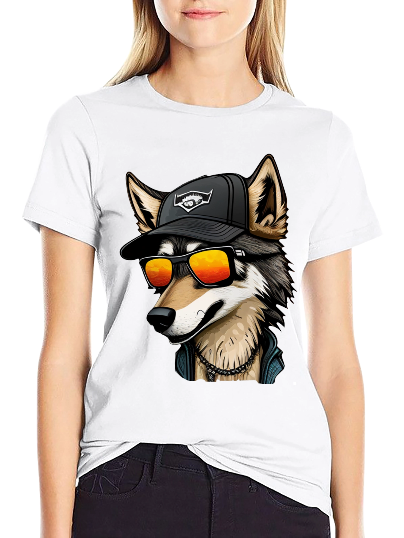 Cool Wolf Graphic Tee - Black