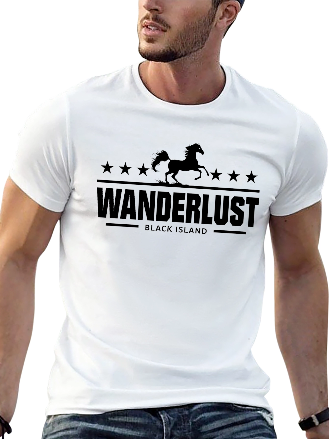 Wanderlust Black Island Graphic T-Shirt