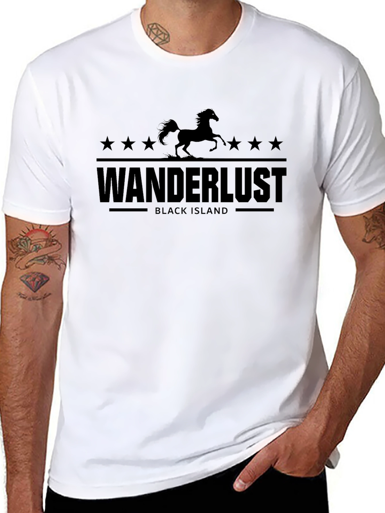 Wanderlust Black Island Graphic T-Shirt