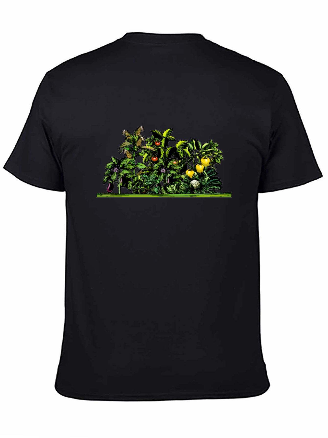 Vegetable Garden Print Black Tee