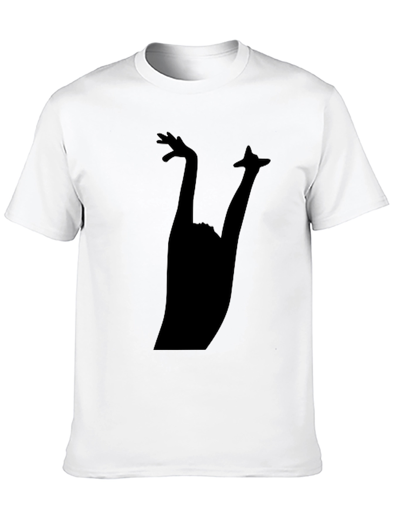 Black T-Shirt with Abstract Silhouette Design