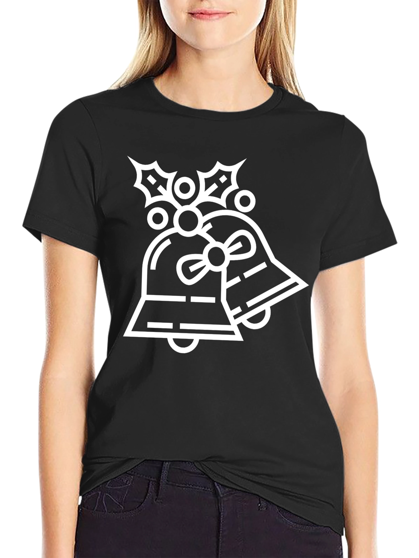 Festive Bells Graphic Tee - Black