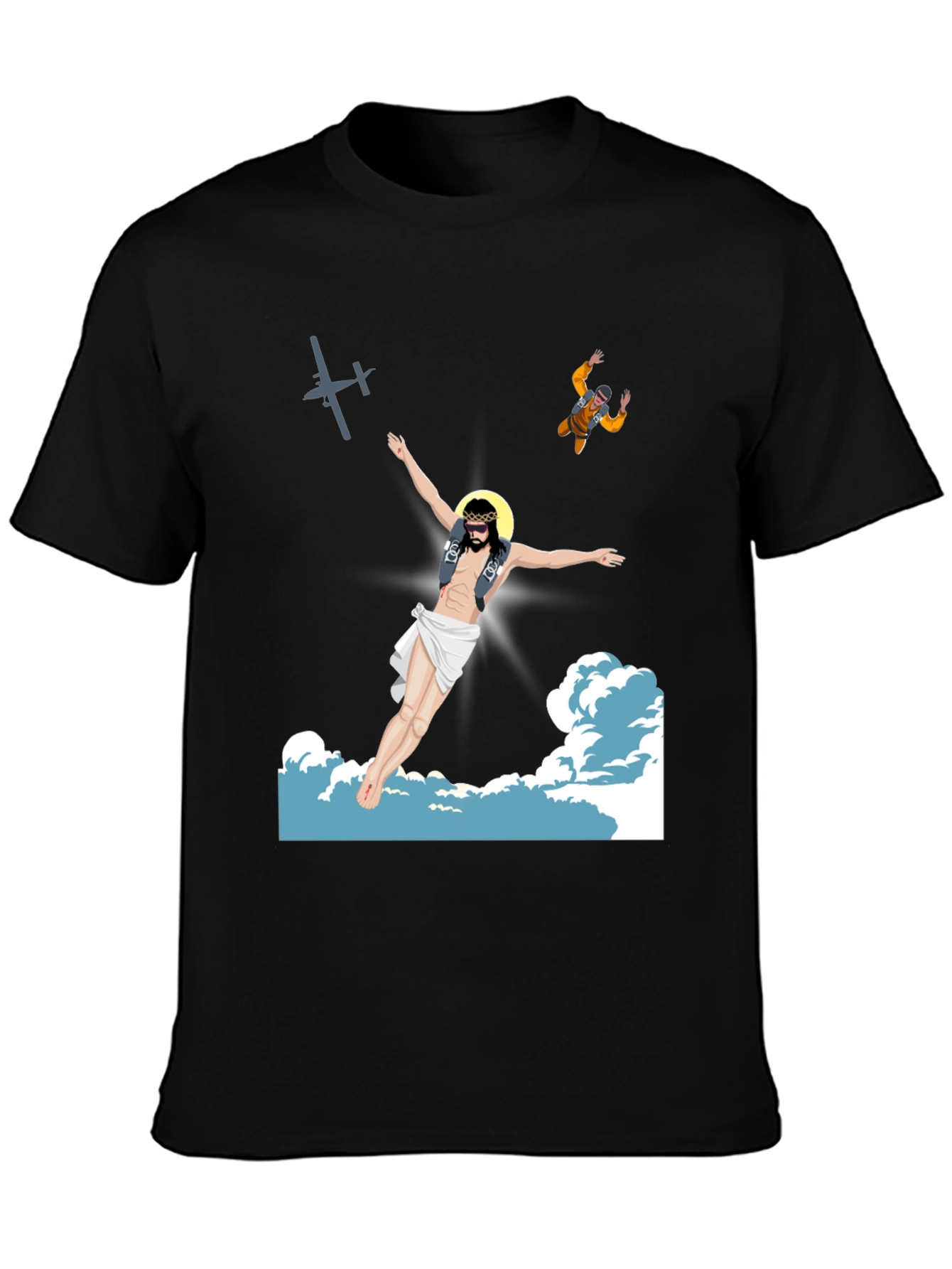 Skydiving Jesus Graphic Tee