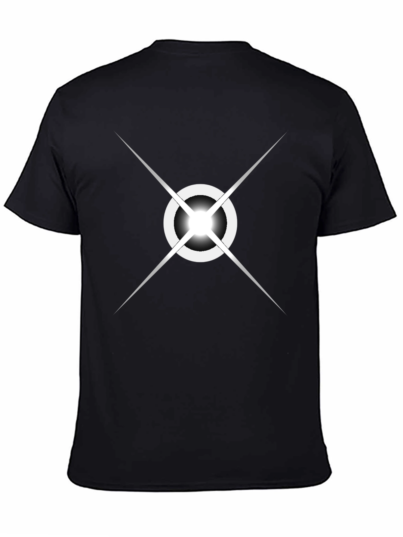 Stylish Black Tee with Geometric Starburst Design