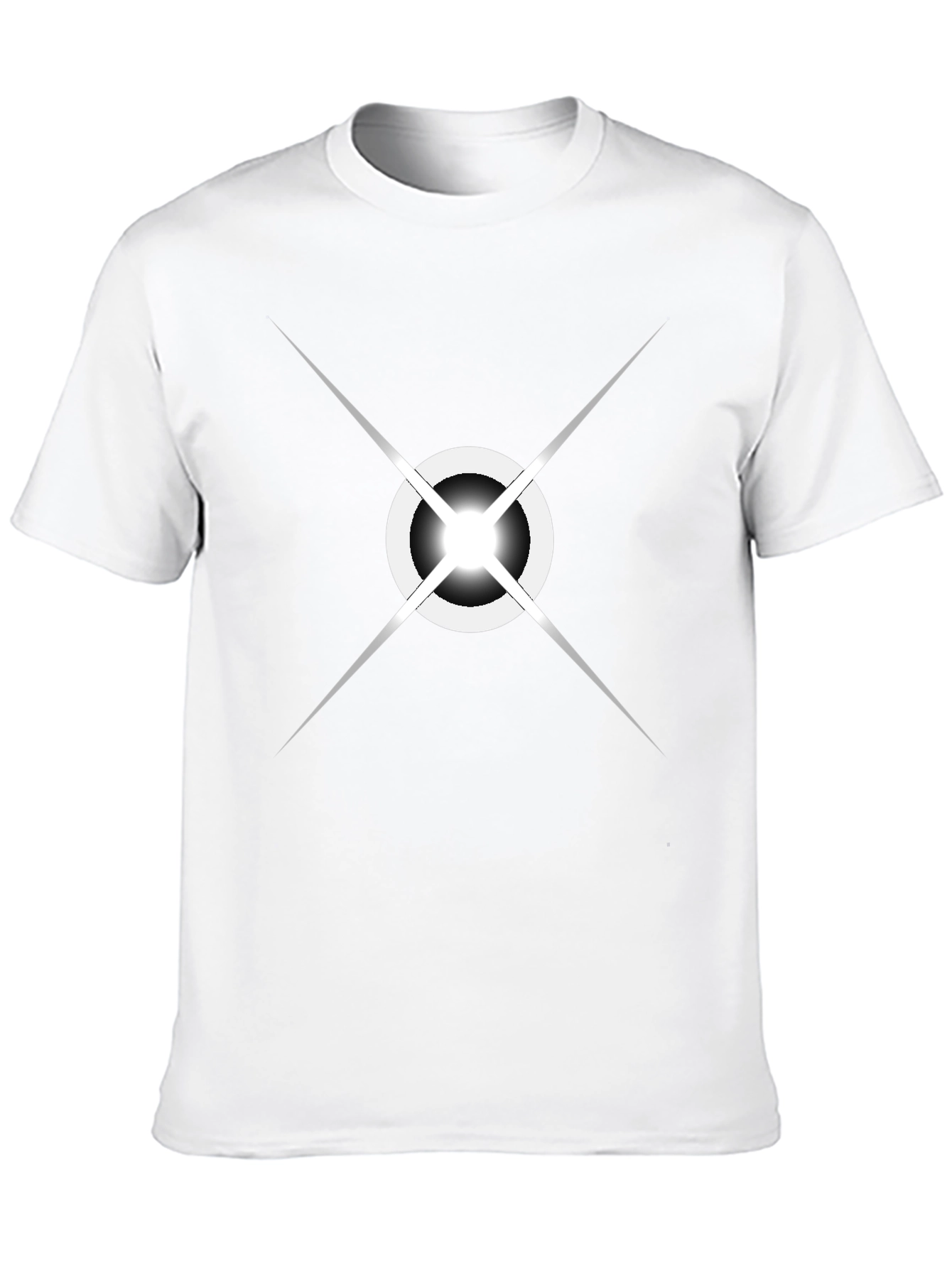 Stylish Black Tee with Geometric Starburst Design