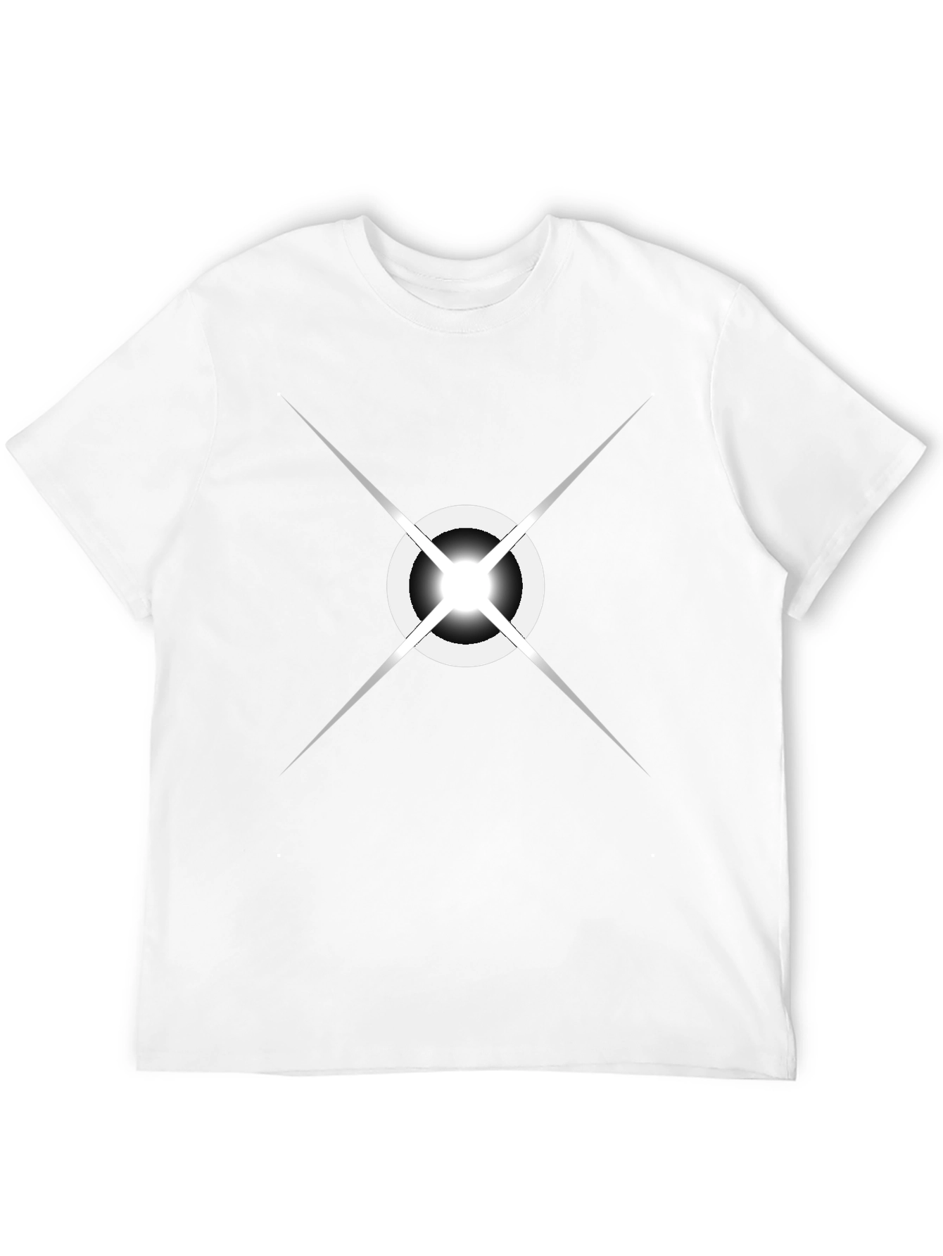 Stylish Black Tee with Geometric Starburst Design