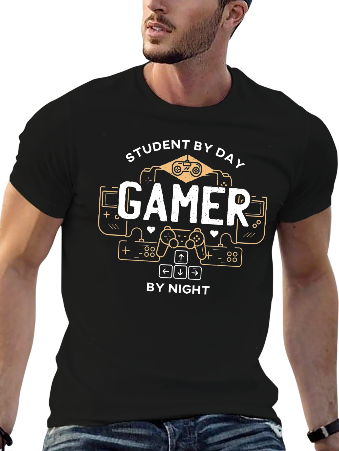 Student By Day Gamer By Night T-Shirt - Black
