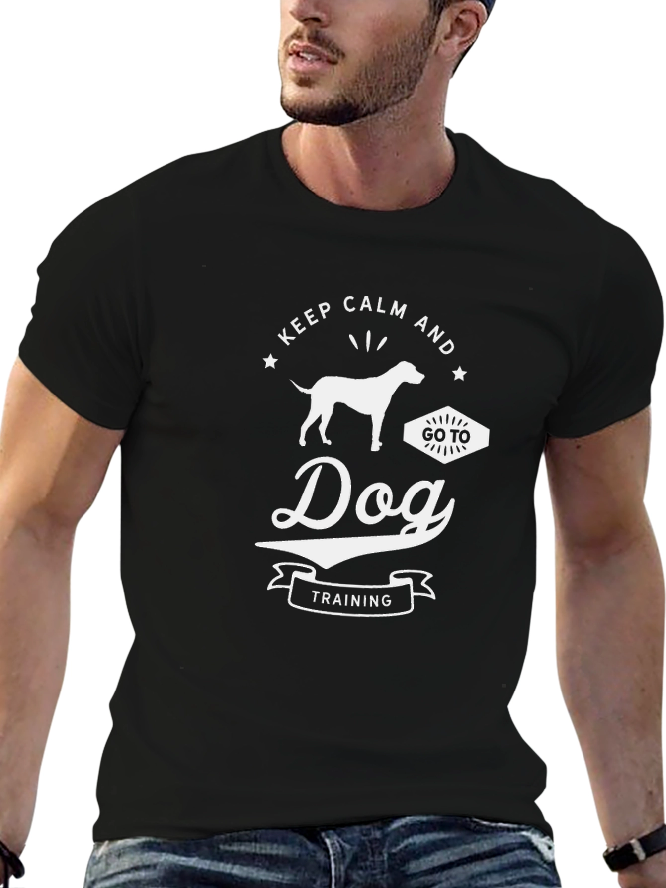 Keep Calm Dog Training Black T-Shirt