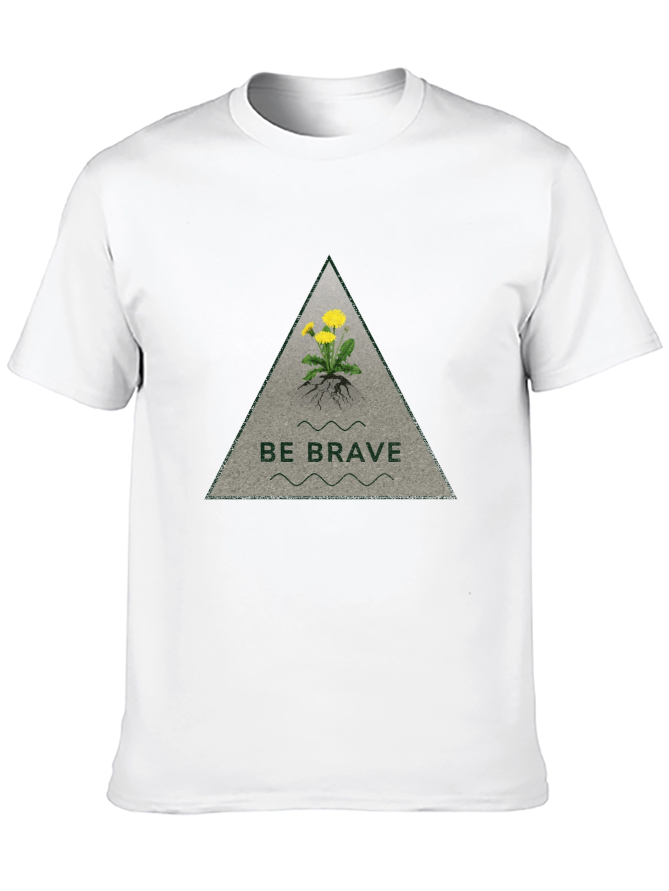 Be Brave Dandelion Graphic Tee - Black