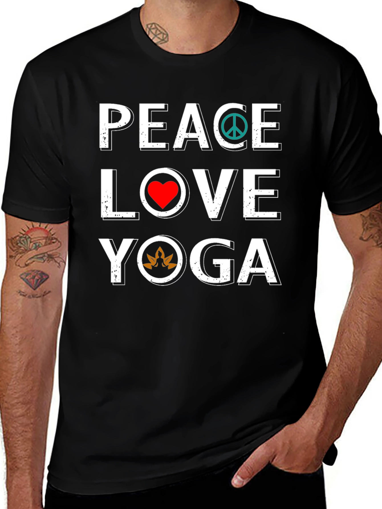 Peace Love Yoga Graphic Tee Shirt