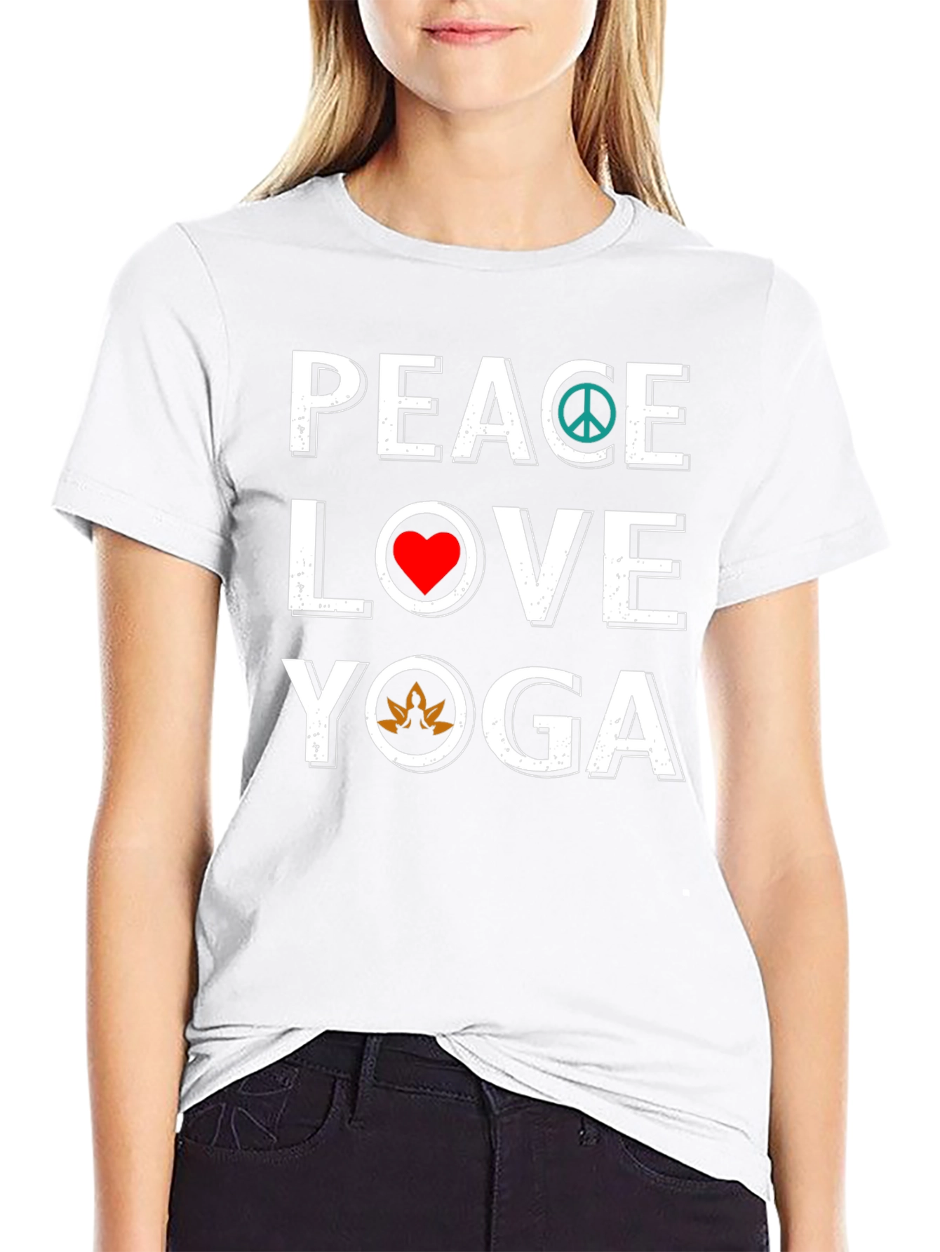 Peace Love Yoga Graphic Tee Shirt