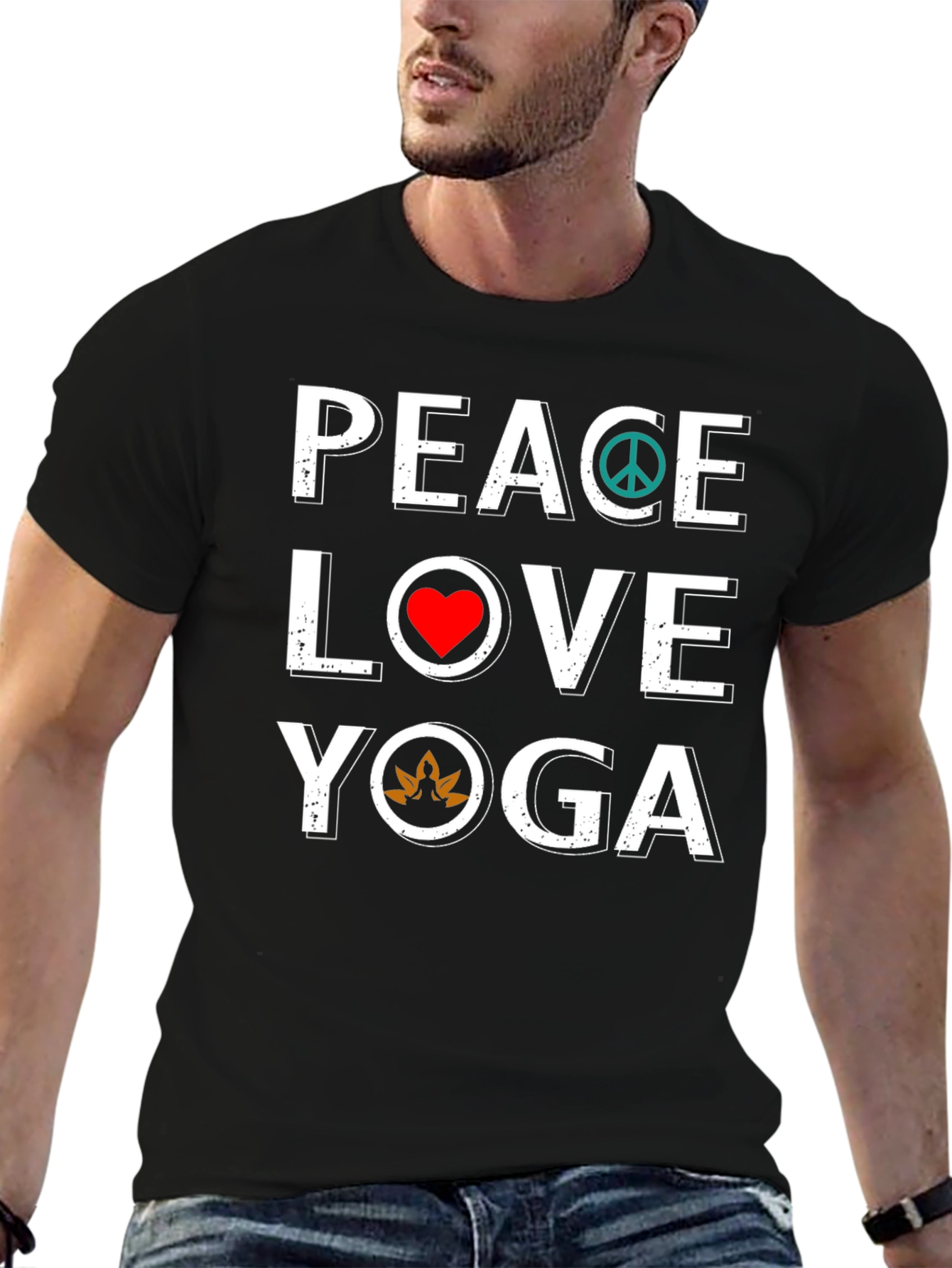 Peace Love Yoga Graphic Tee Shirt