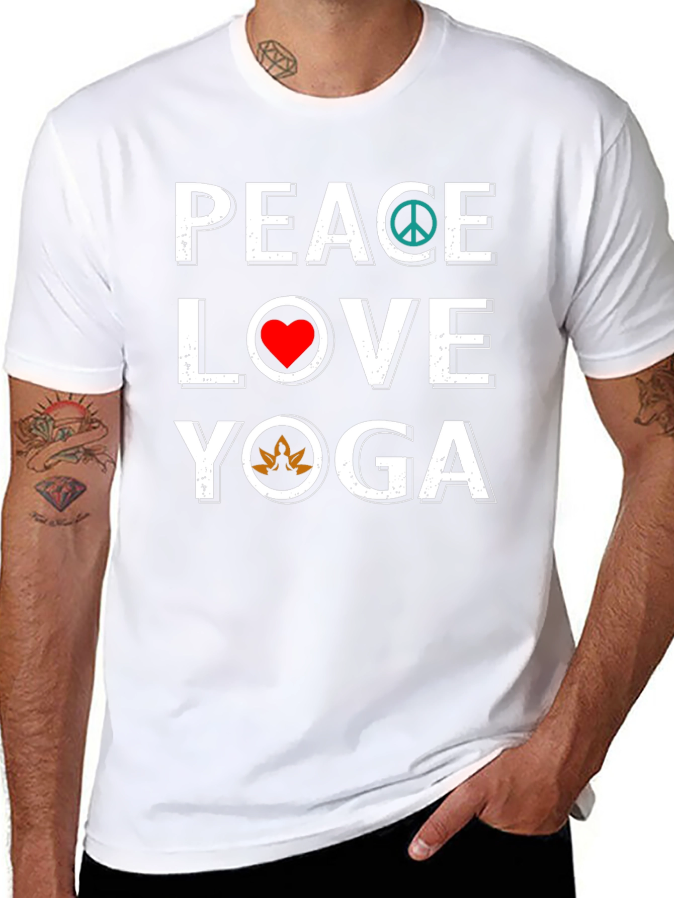 Peace Love Yoga Graphic Tee Shirt
