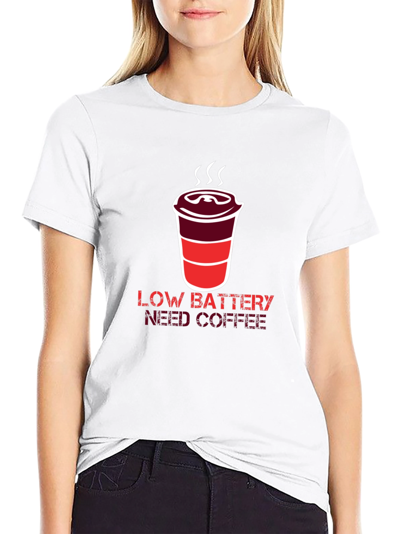 Low Battery Need Coffee Graphic T-Shirt