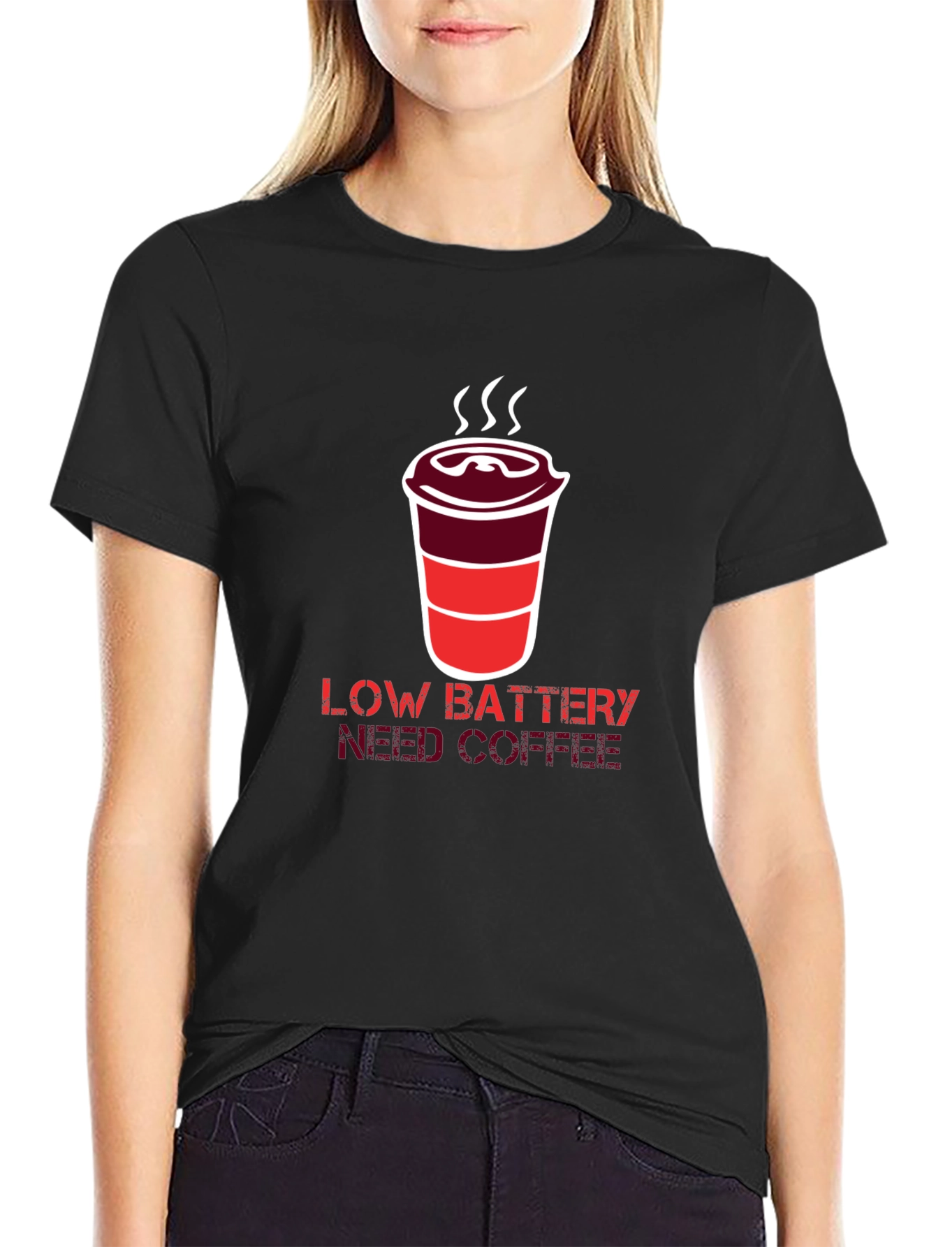 Low Battery Need Coffee Graphic T-Shirt