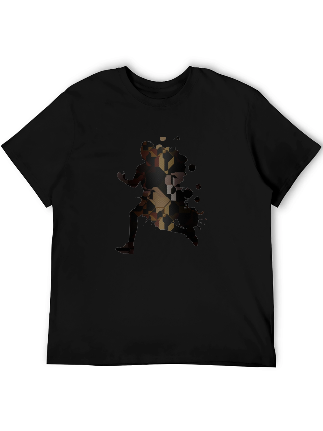 Geometric Runner Graphic Black T-Shirt