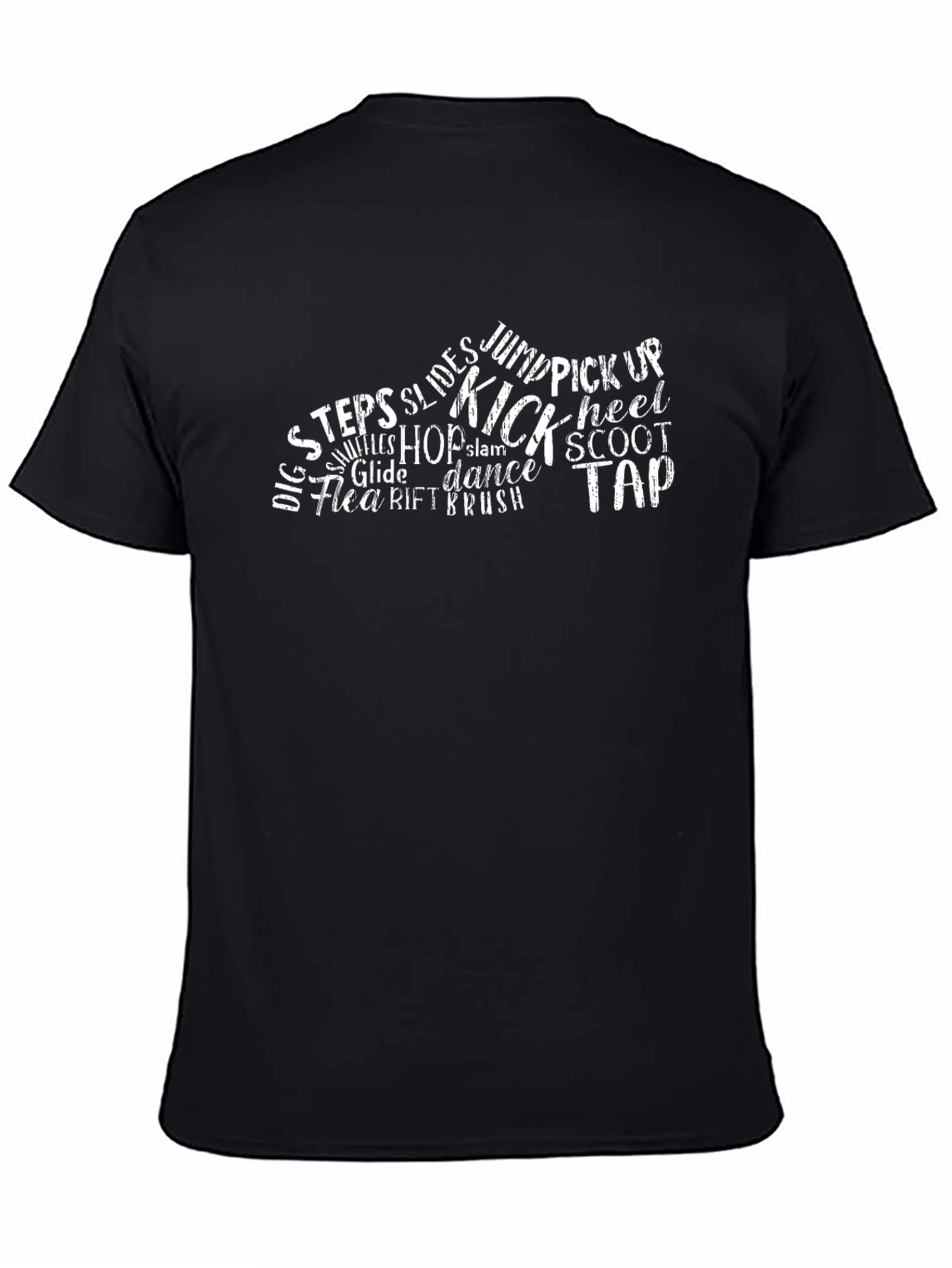 Dance Steps Typography Black Graphic T-Shirt