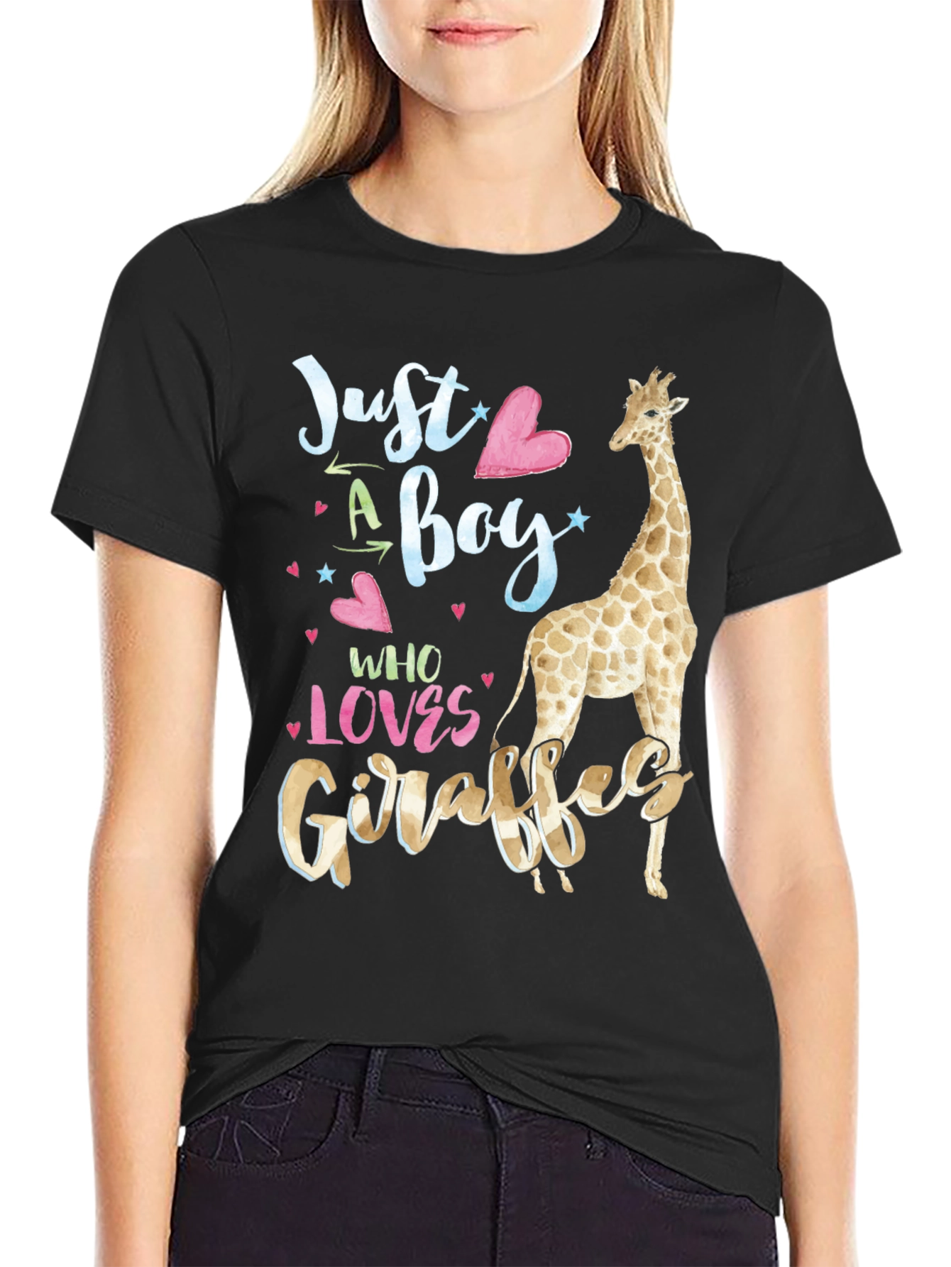 Just A Boy Who Loves Giraffes Graphic T-Shirt