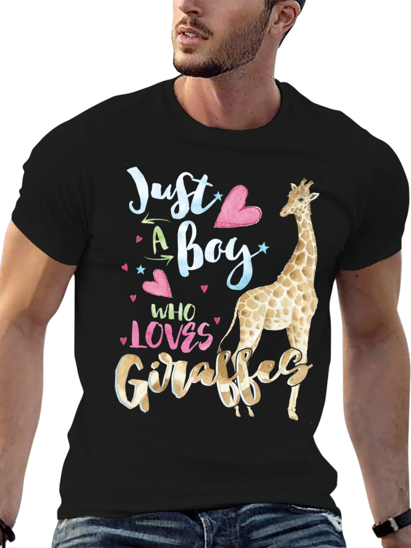 Just A Boy Who Loves Giraffes Graphic T-Shirt