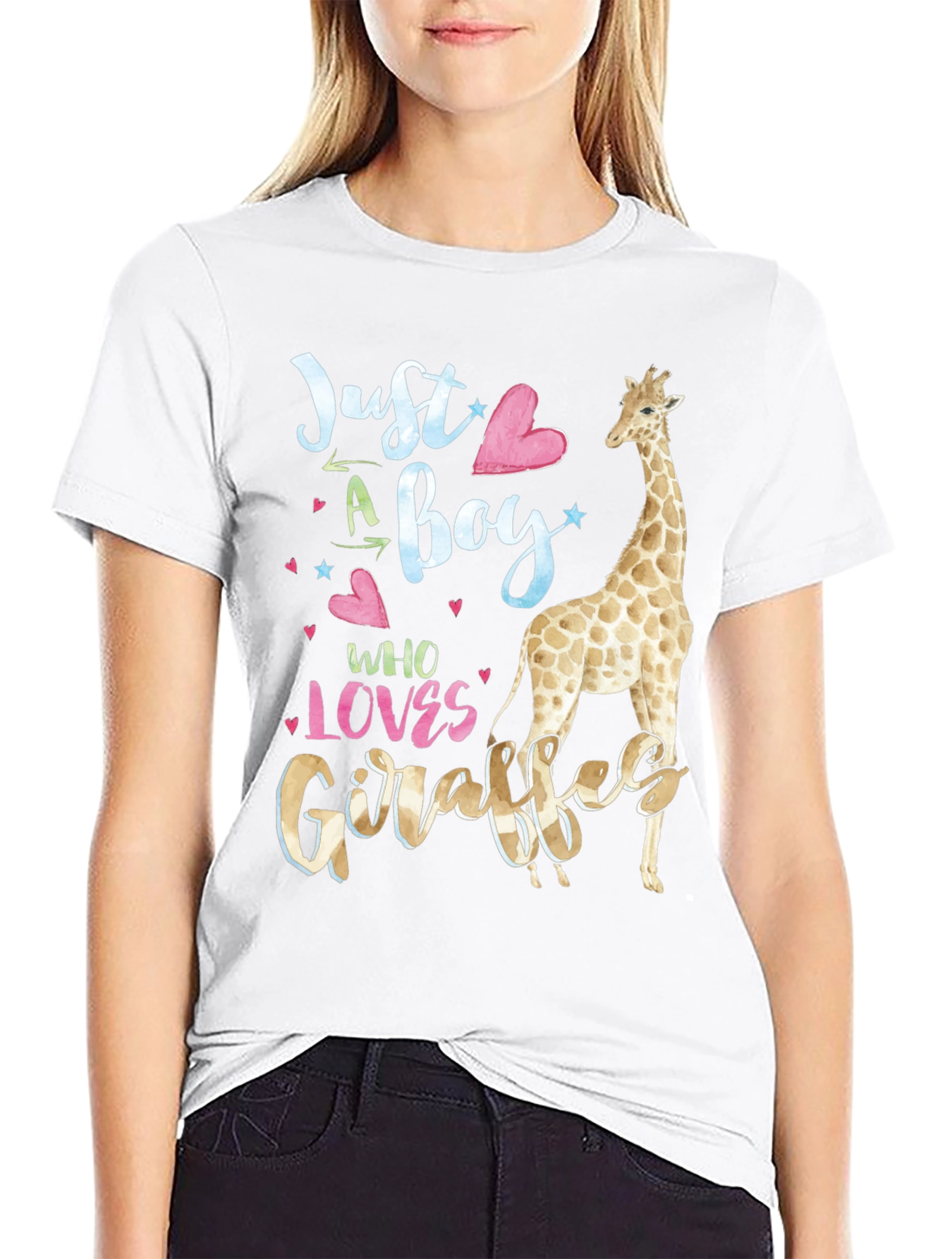Just A Boy Who Loves Giraffes Graphic T-Shirt