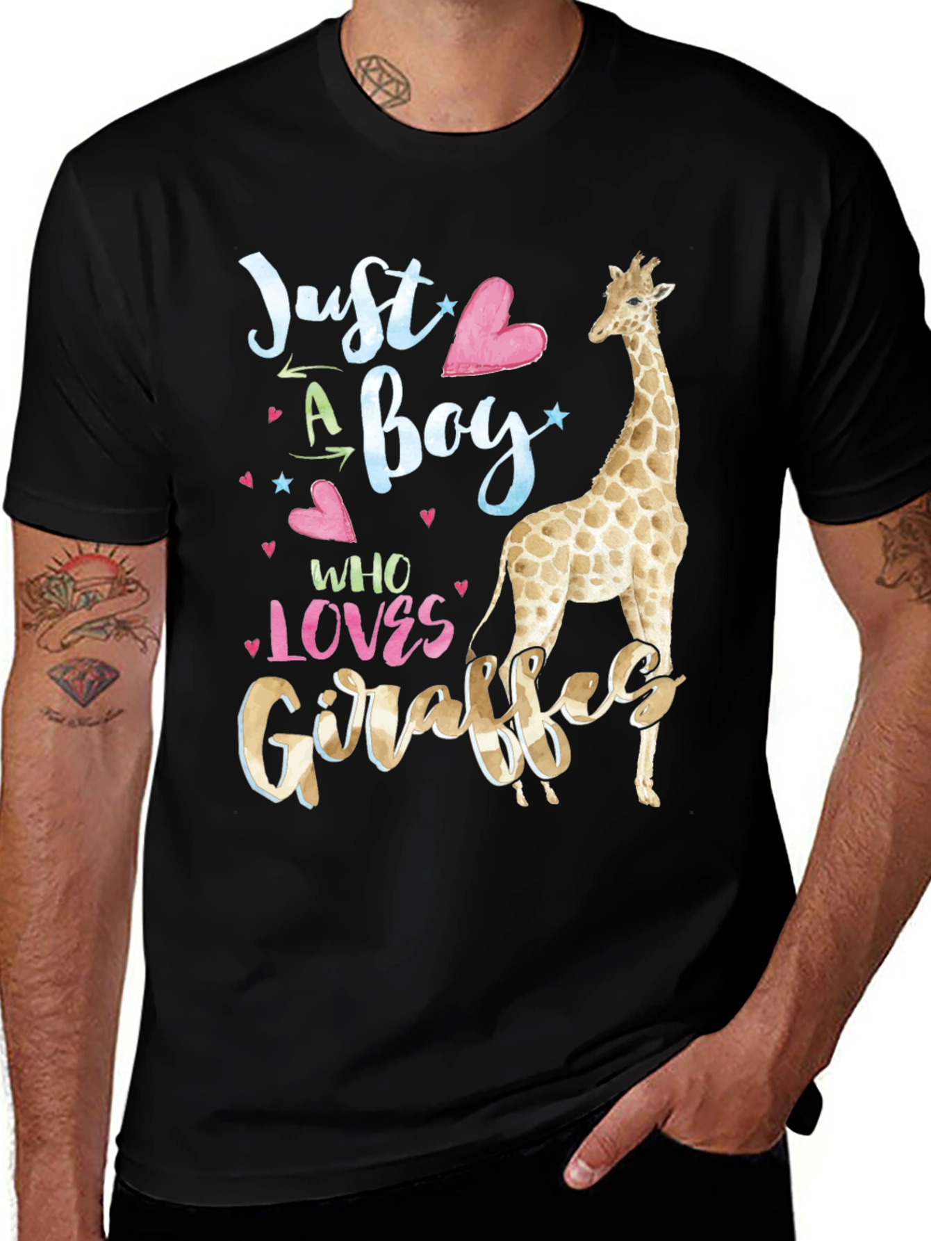 Just A Boy Who Loves Giraffes Graphic T-Shirt