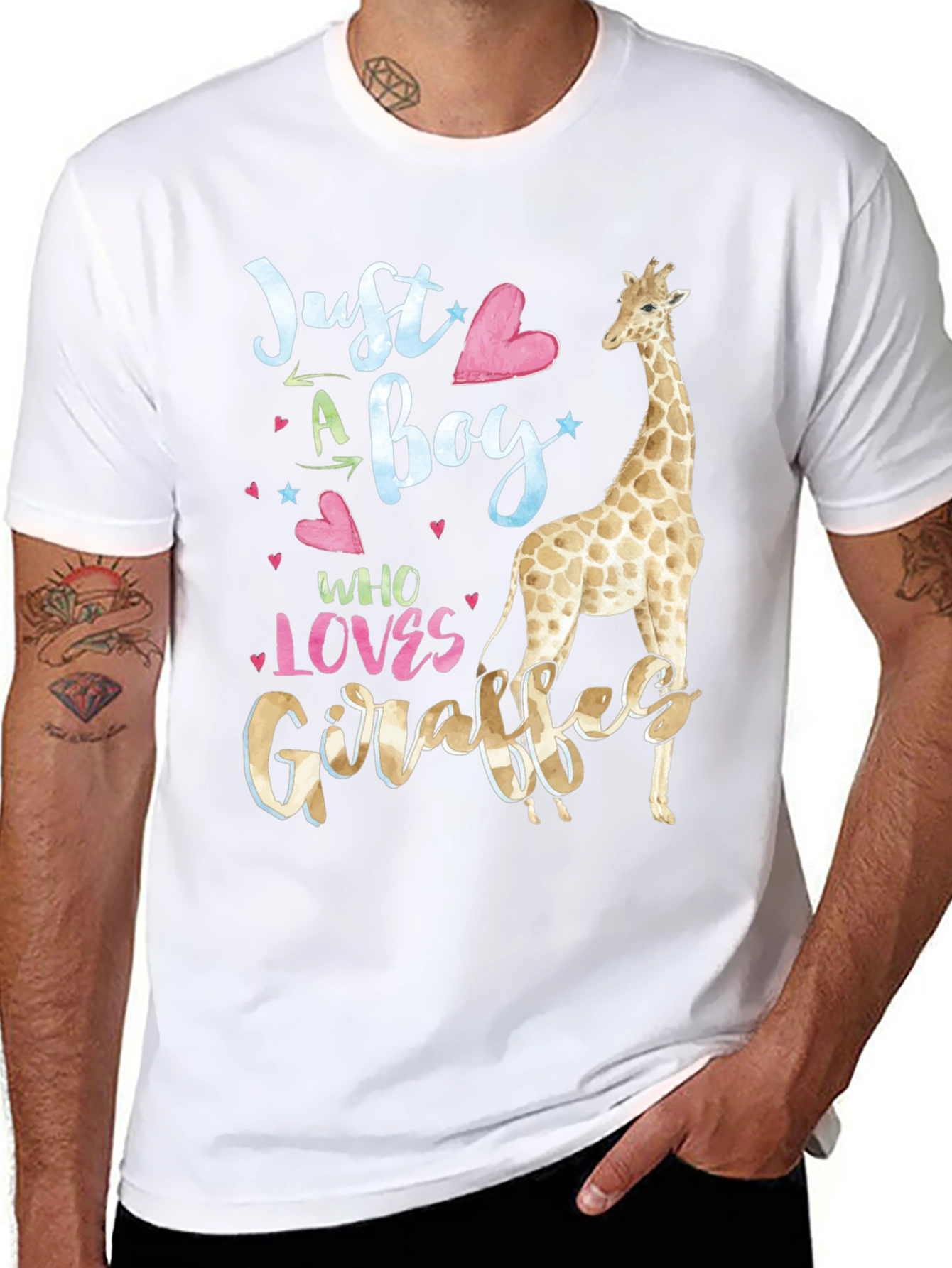 Just A Boy Who Loves Giraffes Graphic T-Shirt