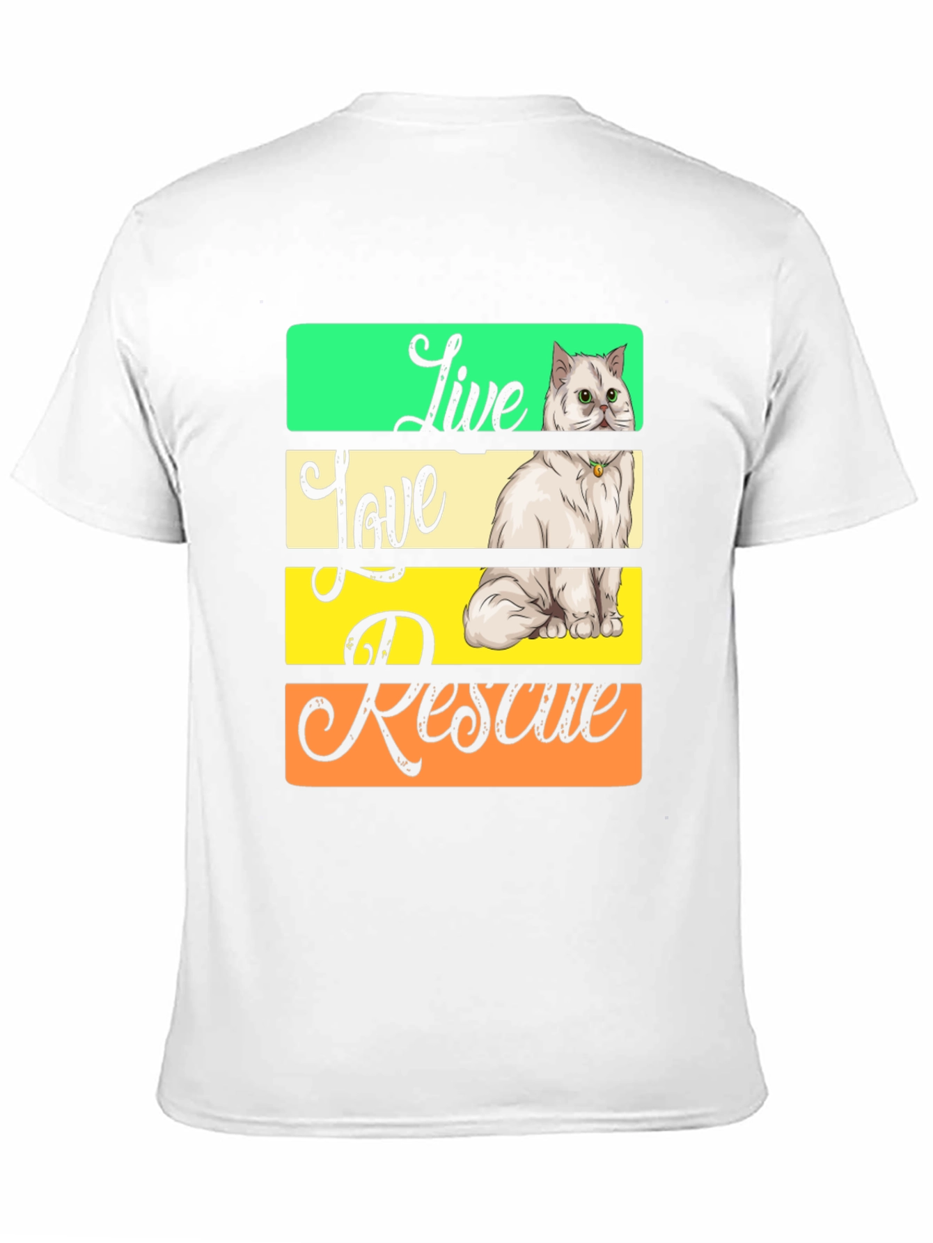 Live Love Rescue Cat Graphic T-Shirt
