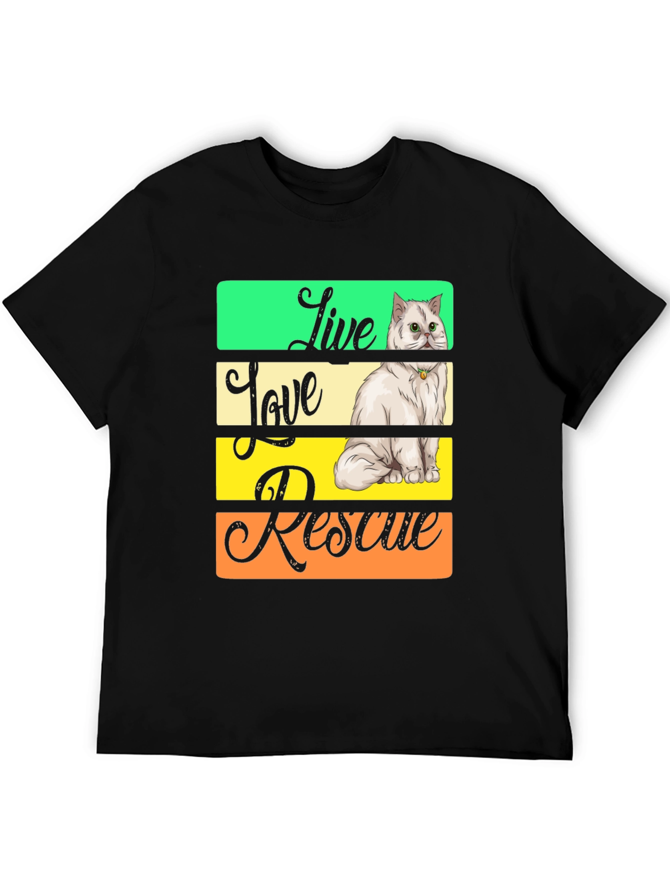 Live Love Rescue Cat Graphic T-Shirt