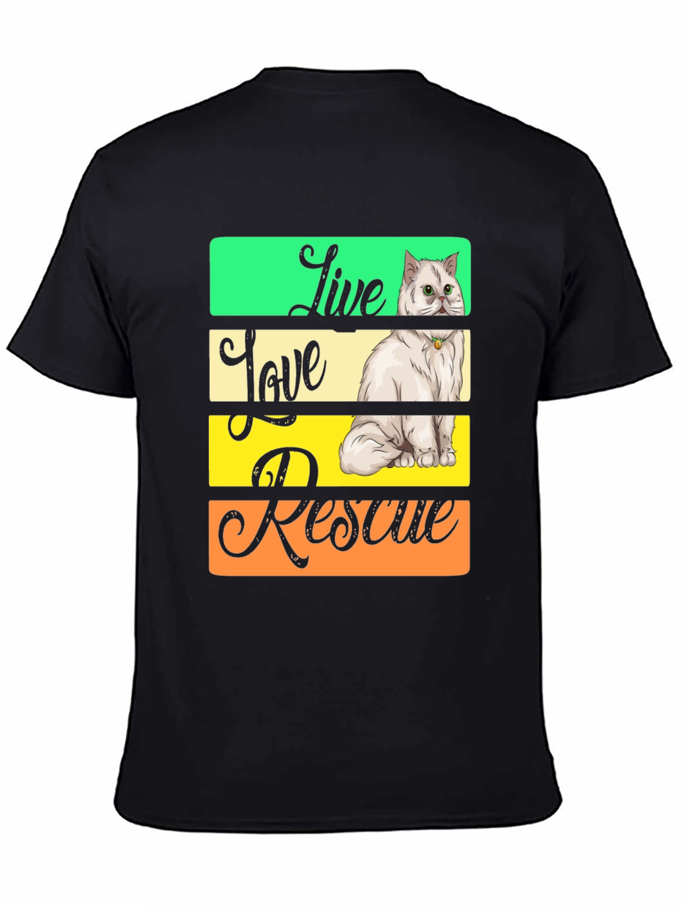 Live Love Rescue Cat Graphic T-Shirt