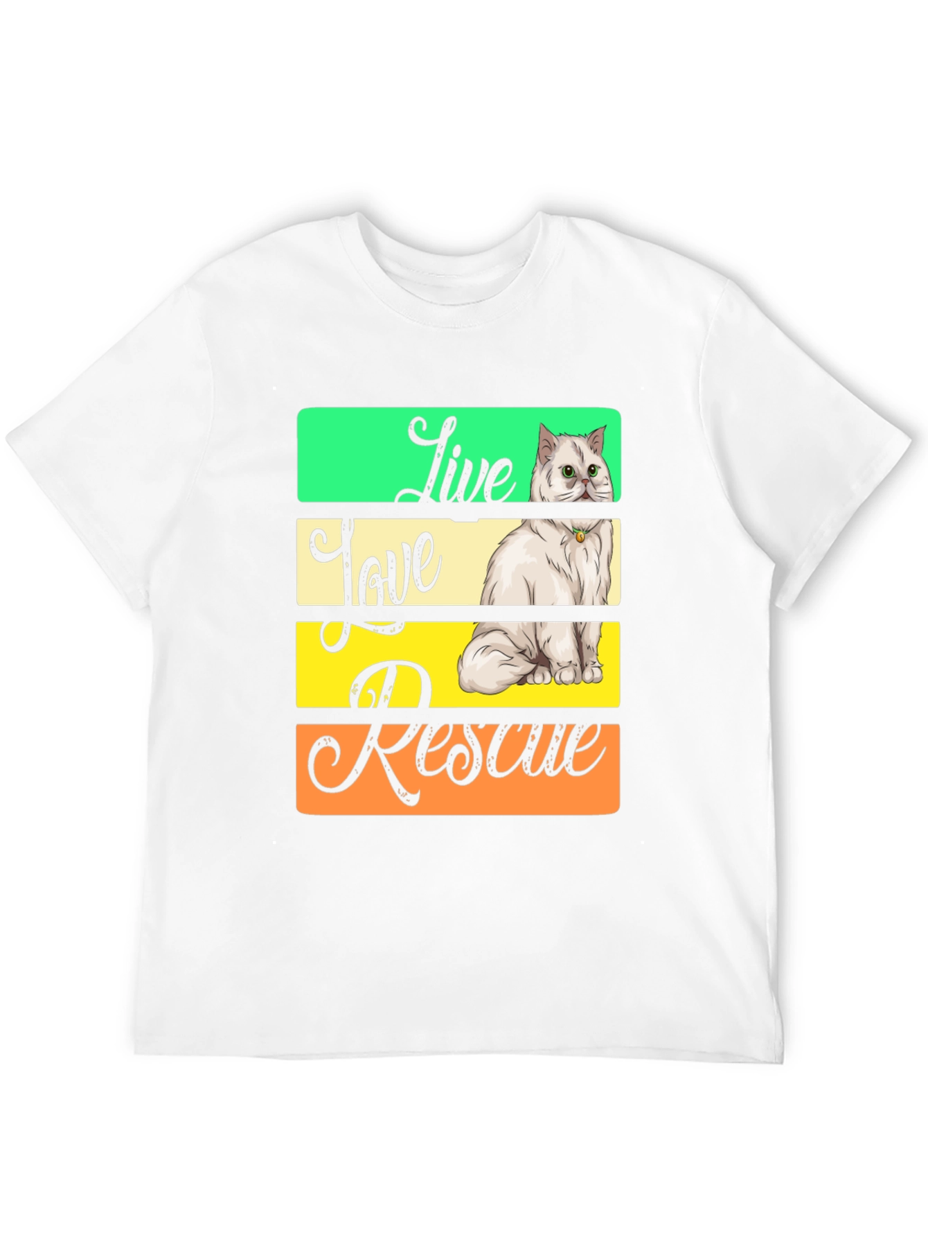 Live Love Rescue Cat Graphic T-Shirt